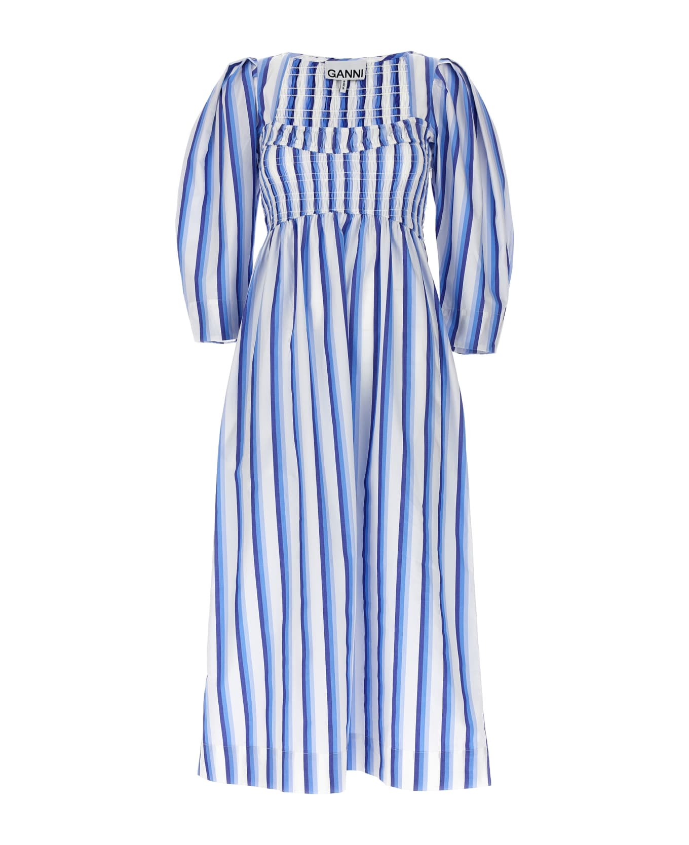Ganni Striped Smock Stitch Dress - Multicolor ワンピース＆ドレス