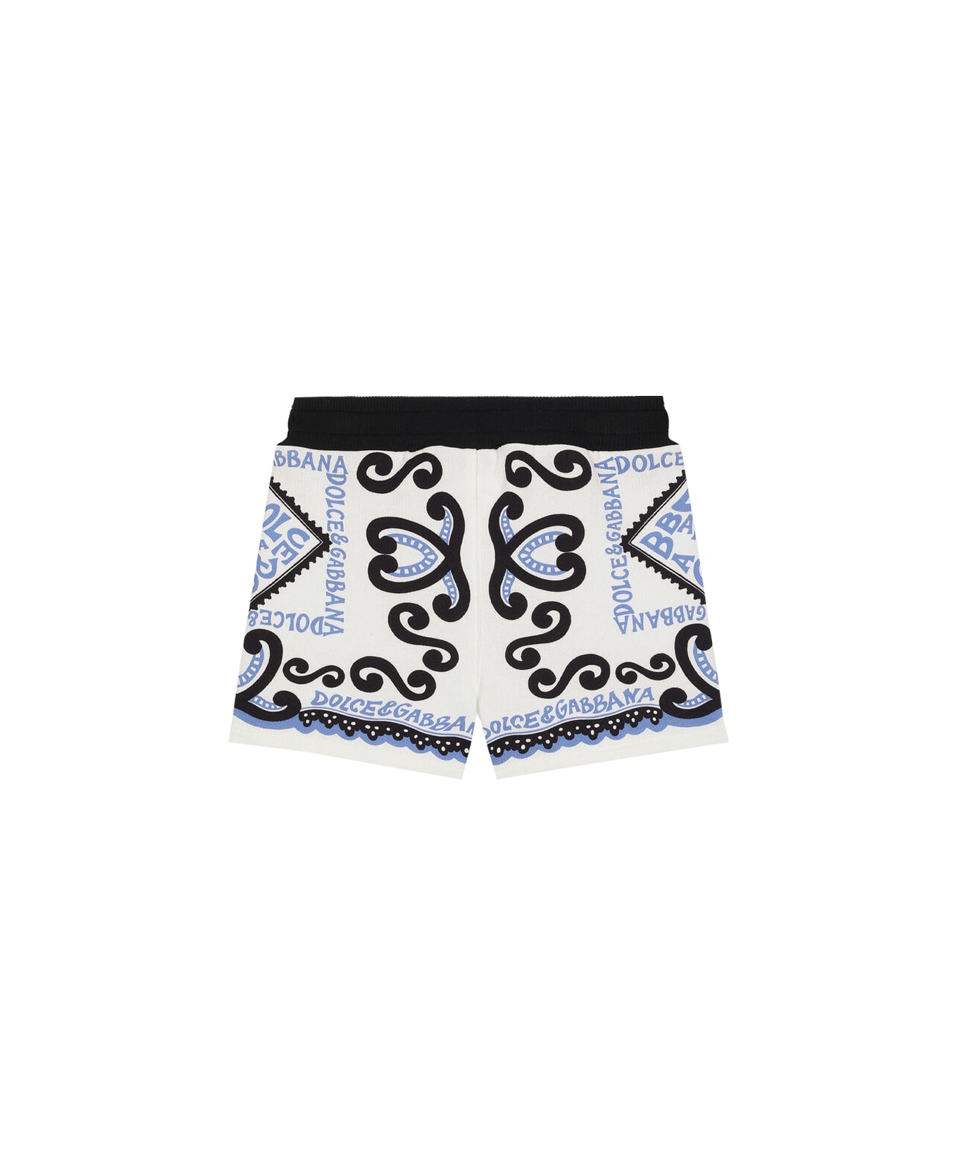 Dolce & Gabbana Jersey Bermuda Shorts With Marine Print - Multicolor