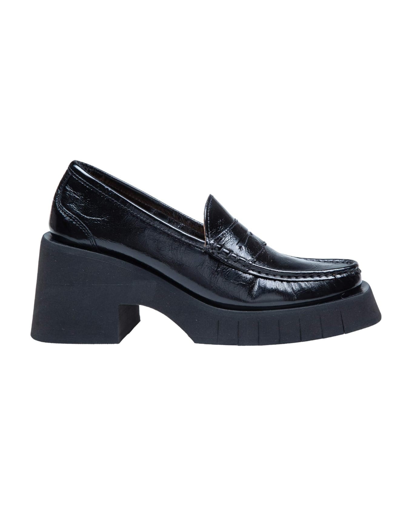 Paloma Barceló Paloma Barcelo Adele Loafers In Black Painted Leather - Black