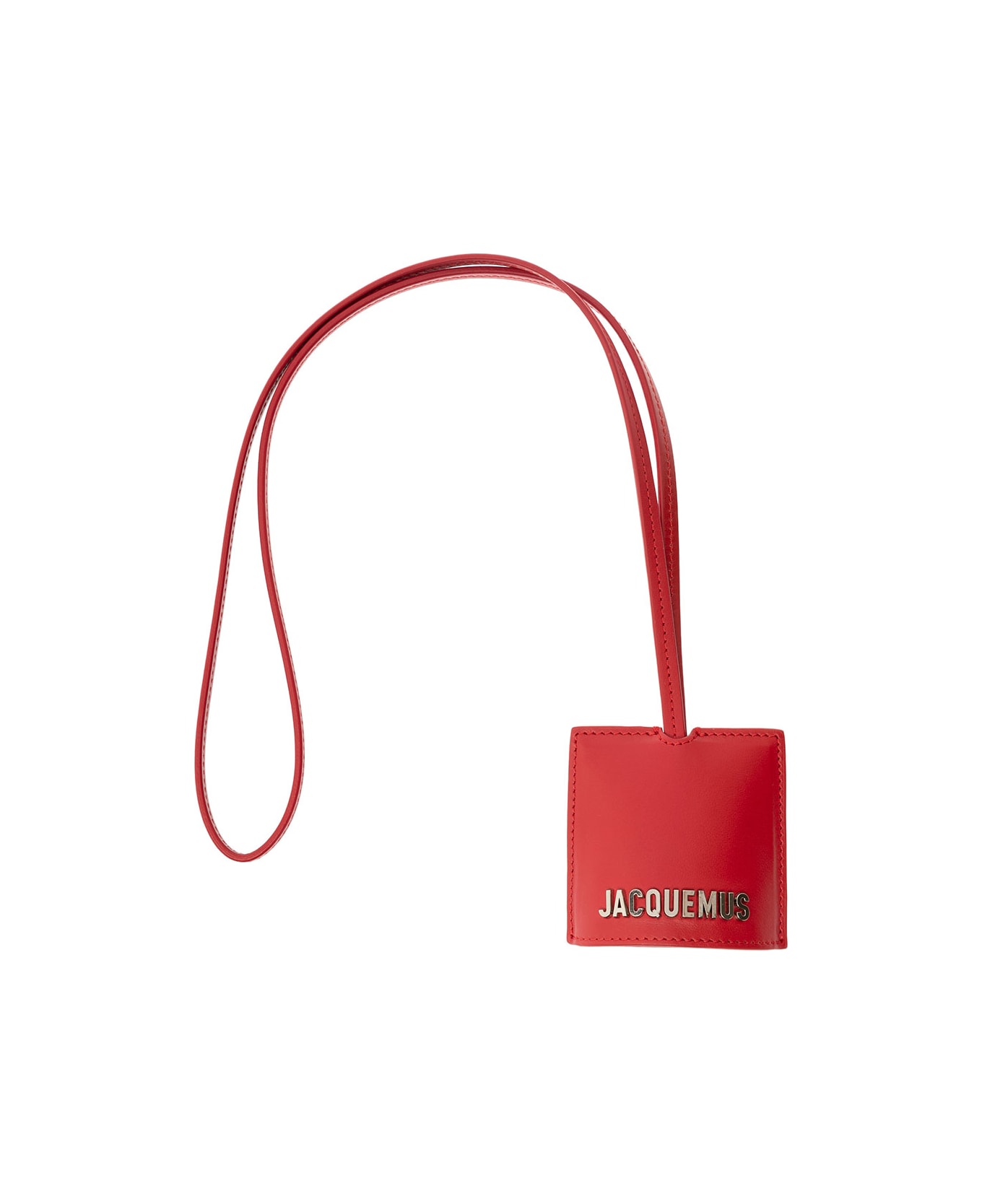 Jacquemus 'le Porte Cle Bagage' Red Key-chain With Logo Lettering In Smooth Leather Man - Red