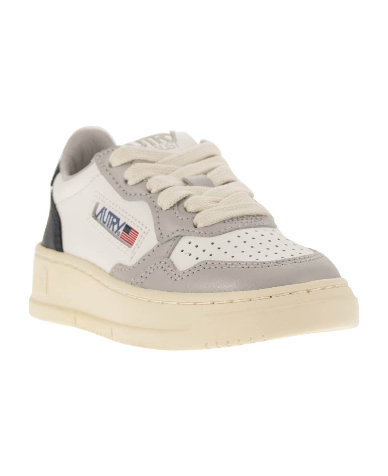 Autry Medalist Low - Two-tone Trainer - White/grey シューズ