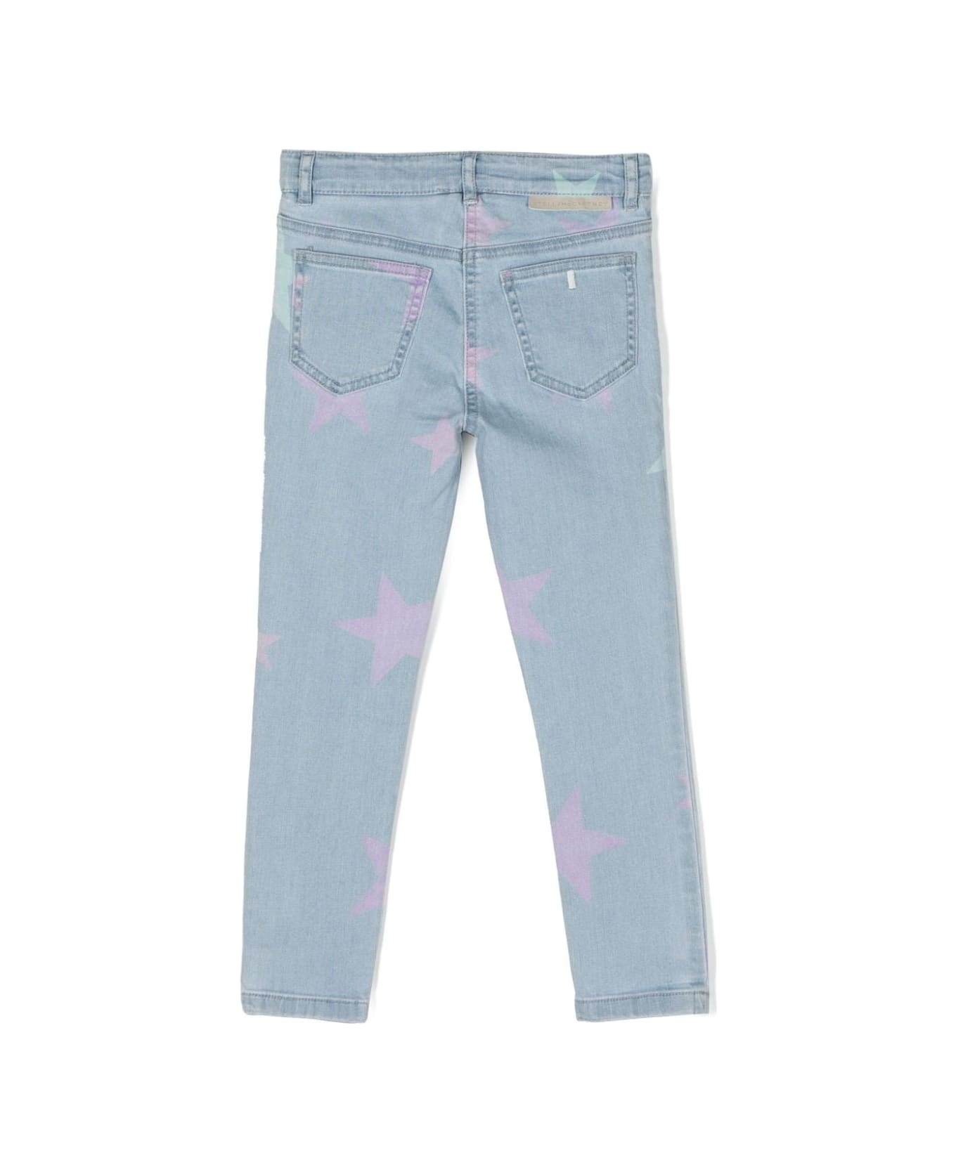 Stella McCartney Kids Blue Skinny Jeans With Star Print - Blue