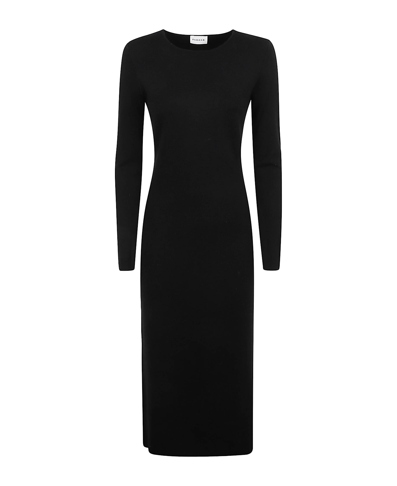 Parosh Long-sleeved Long Dress - Black