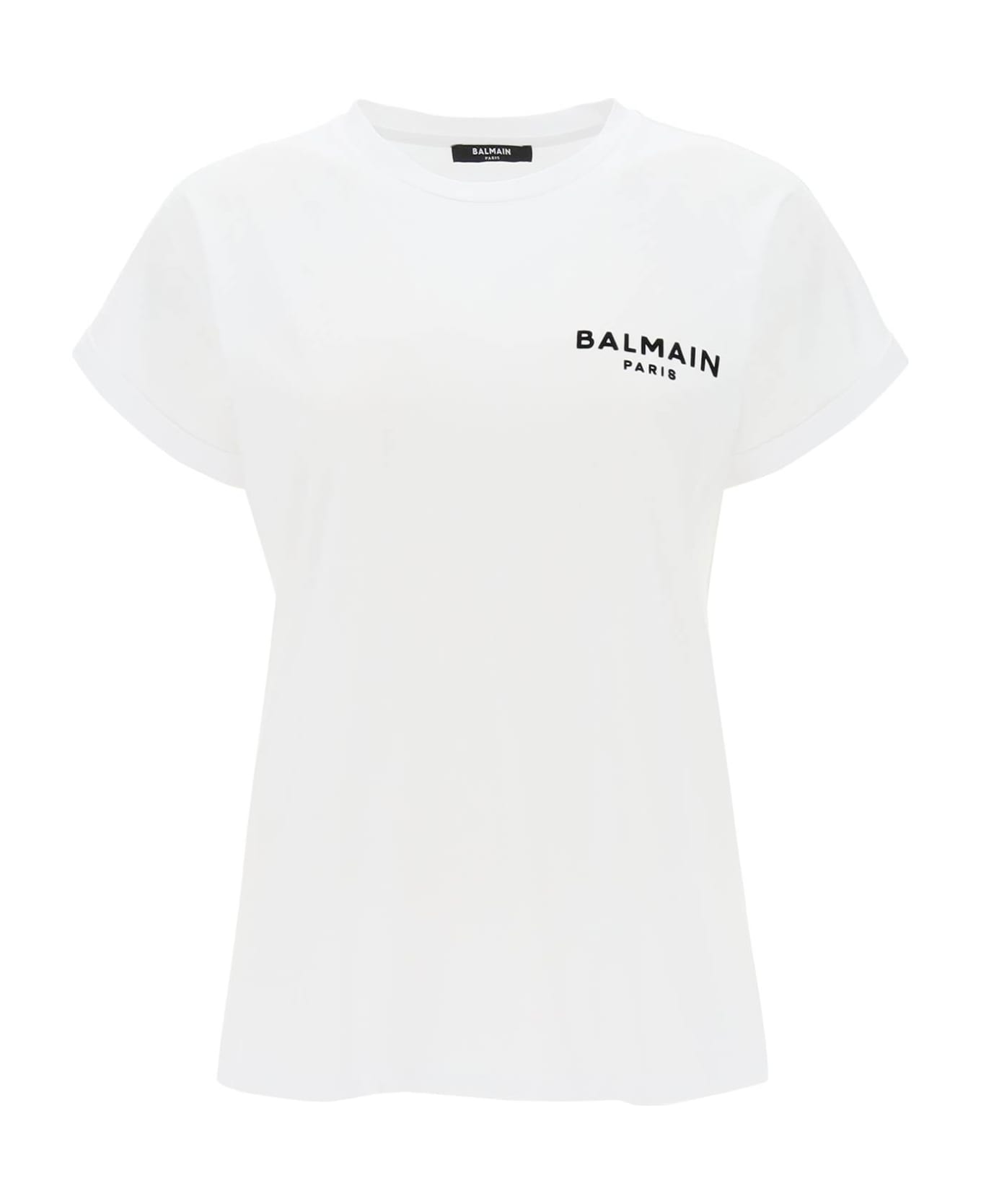 Balmain Flocked Logo T-shirt - White
