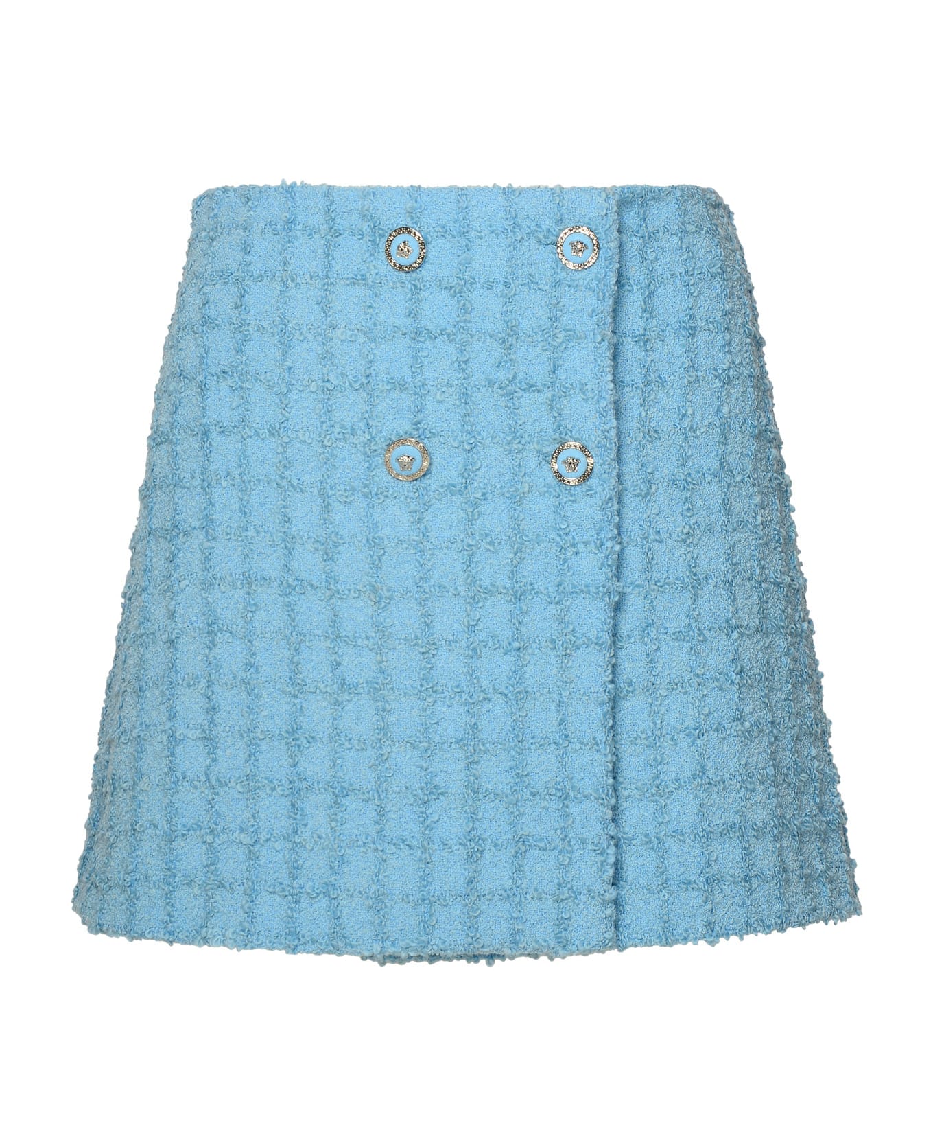 Versace Skirt In Light Blue Virgin Wool Blend - Light Blue スカート