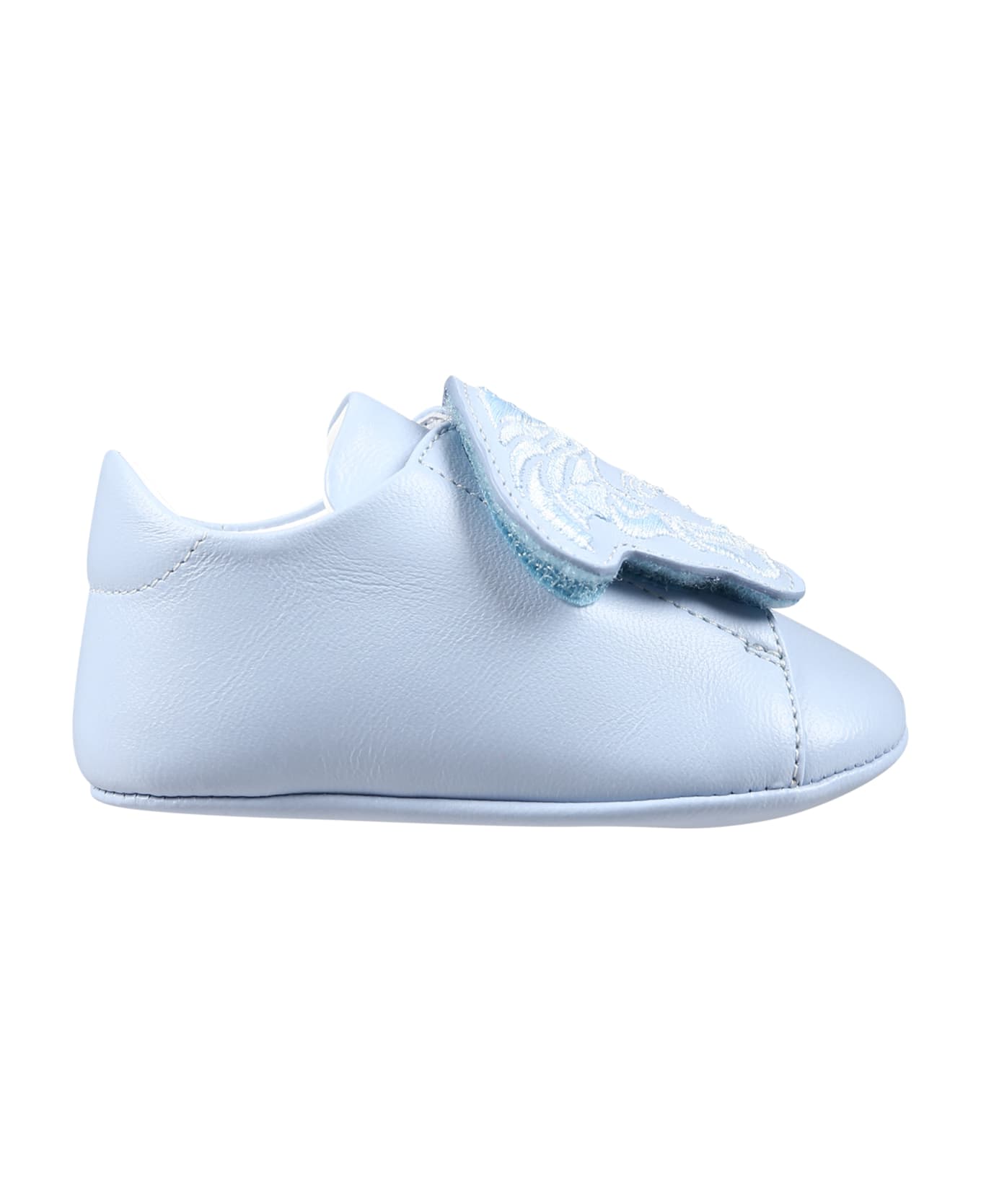 Versace Light Blue Sneakers For Babies With Medusa - Light Blue