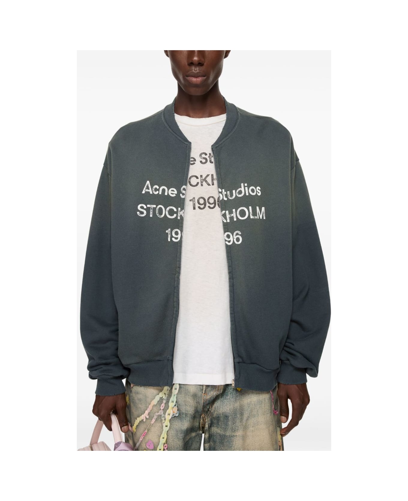 Acne Studios Logo Cotton Sweatshirt - Black