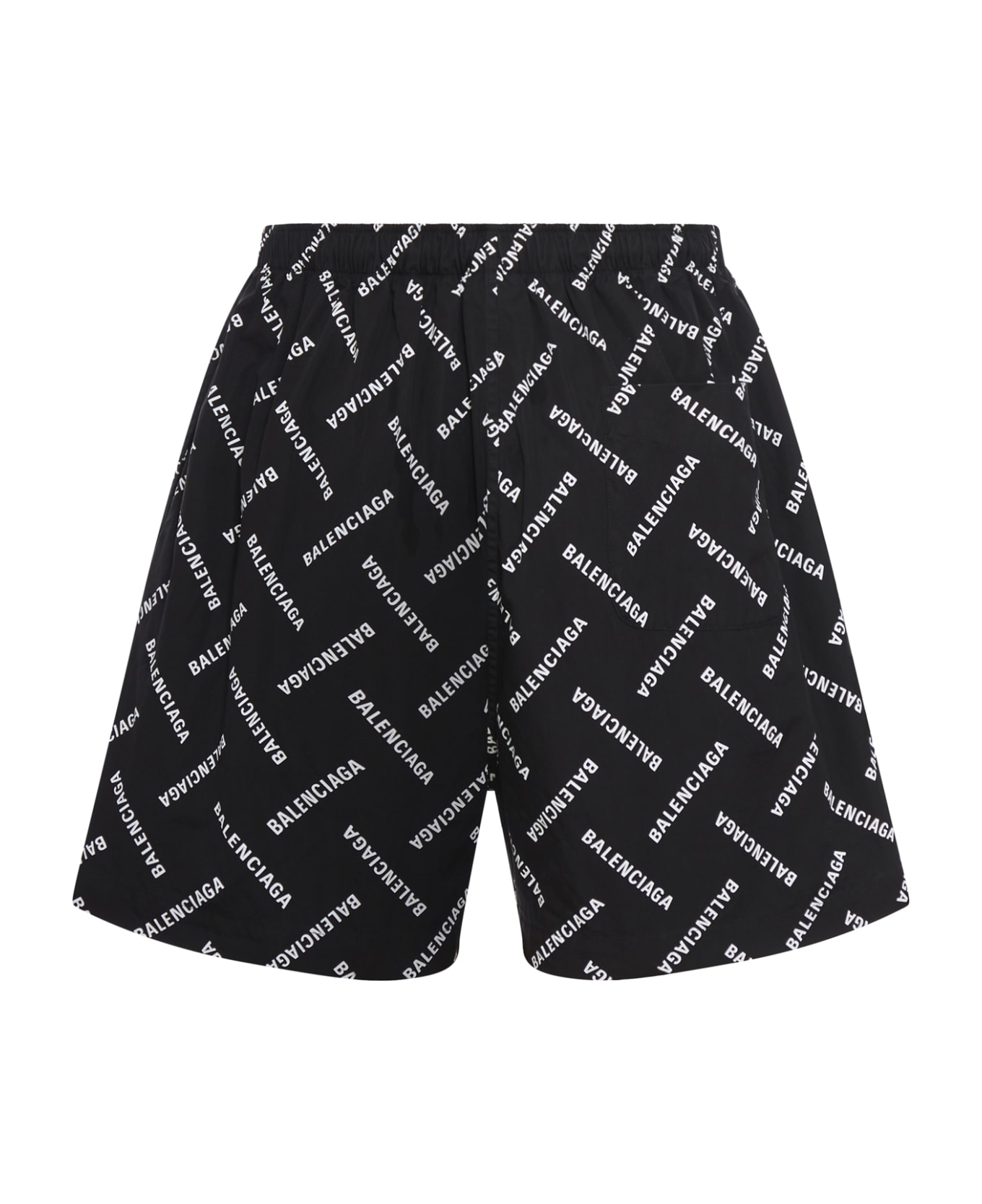Balenciaga Pyjama Shorts Bal Diagonal Allover Poplin - Black White ショートパンツ