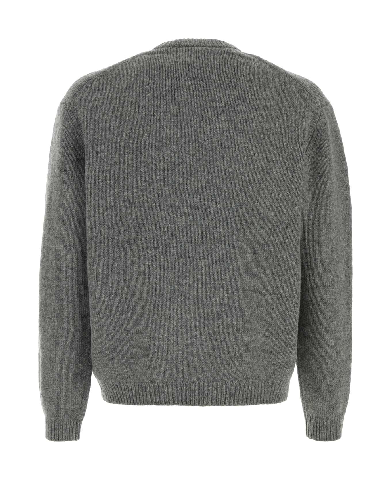 Maison Kitsuné Grey Wool Sweater - MEDIUMGREYMELANGE