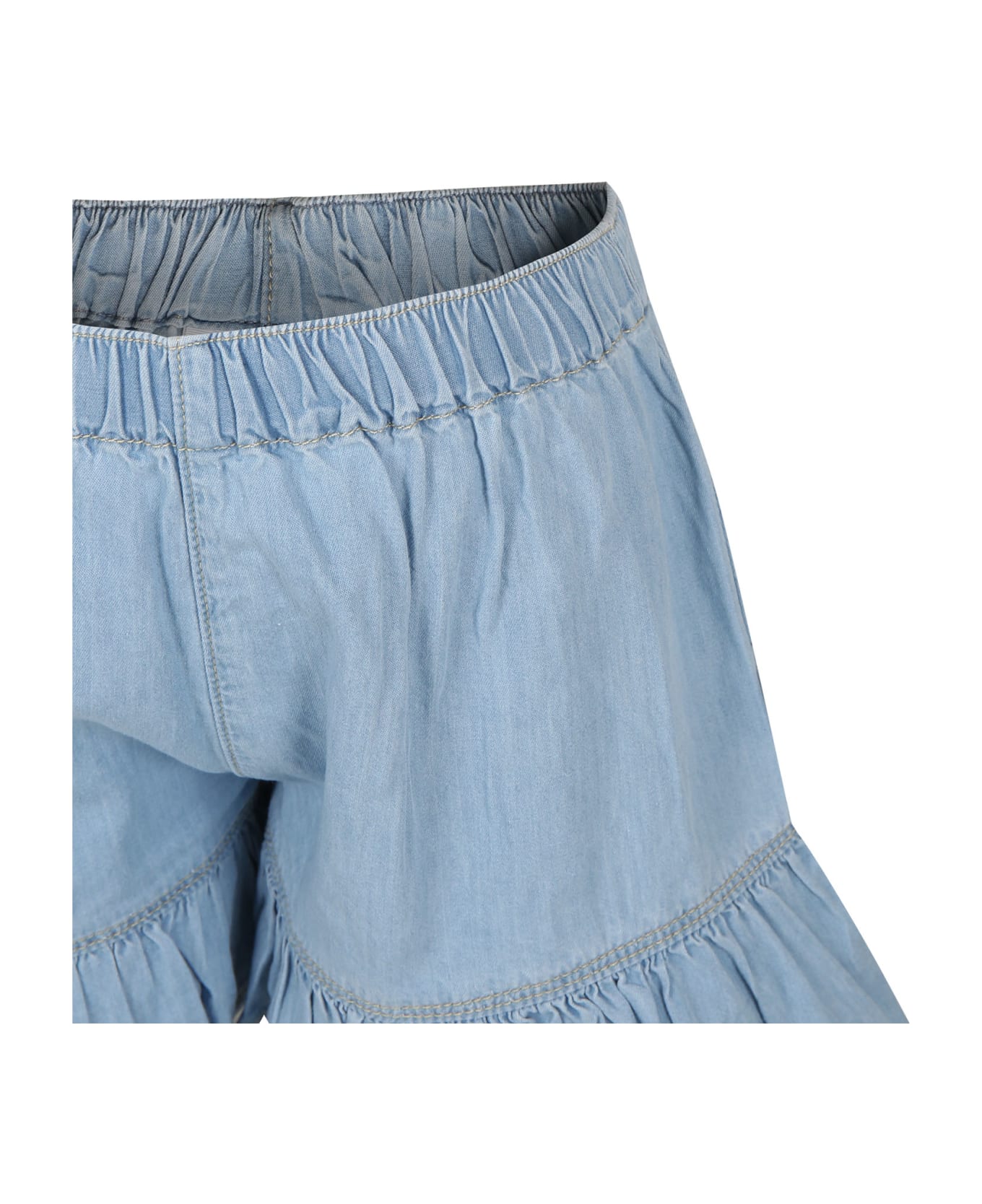 Molo Blue Shorts For Girl - Denim