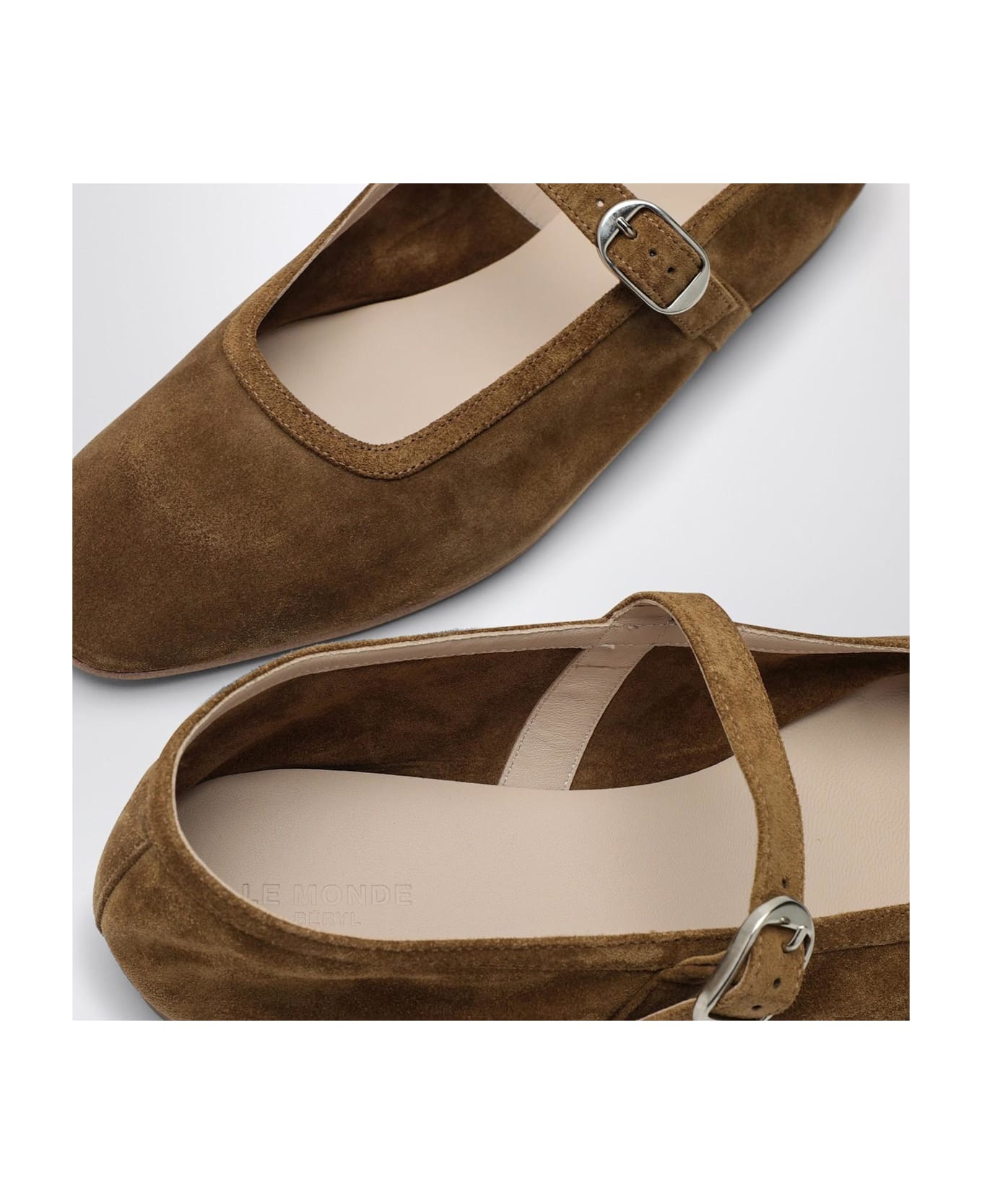 Le Monde Beryl Brown Suede Mary Jane Ballerina - Brown