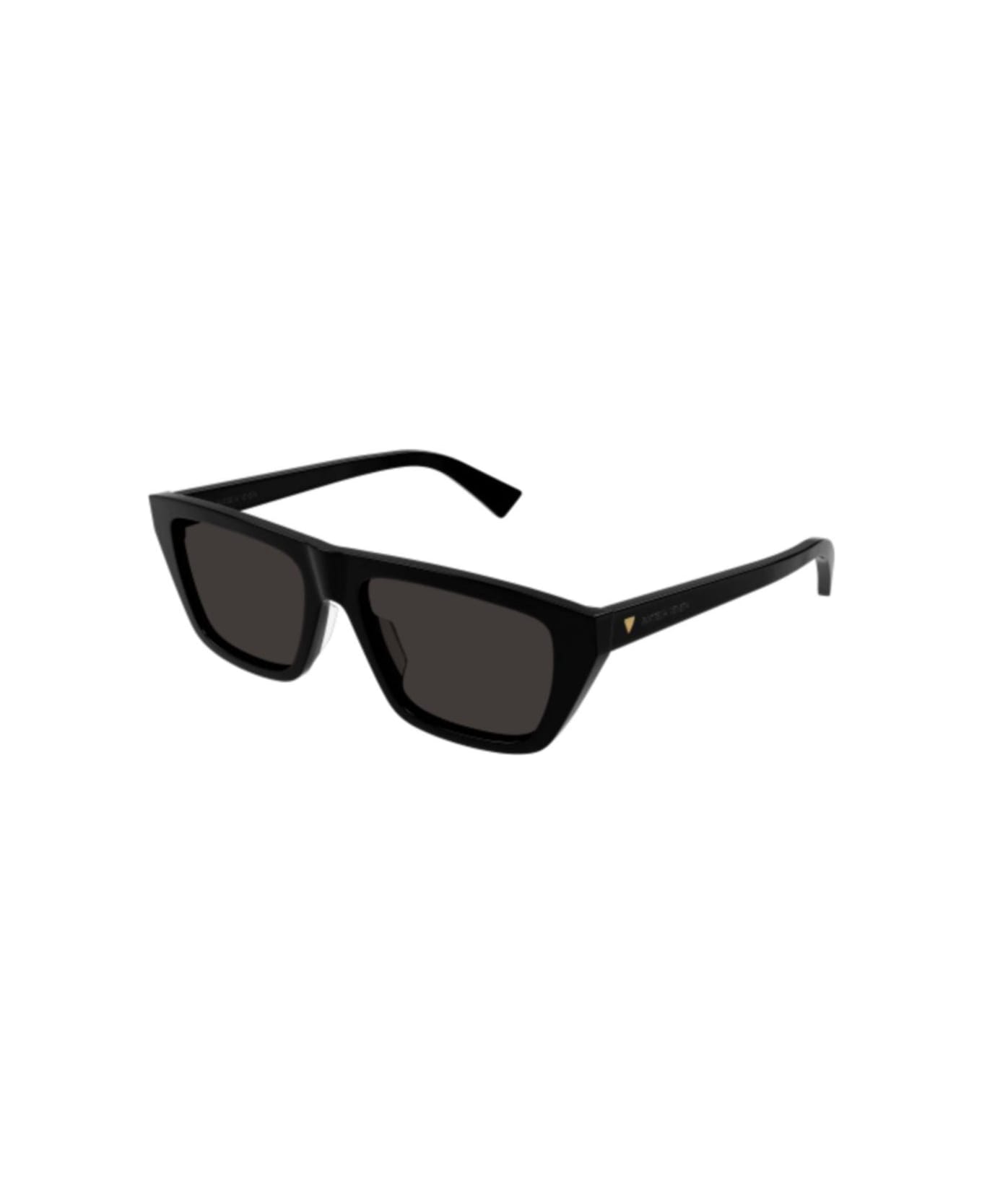 Bottega Veneta Eyewear Rectangle Frame Sunglasses - BLACK-BLACK-GREY