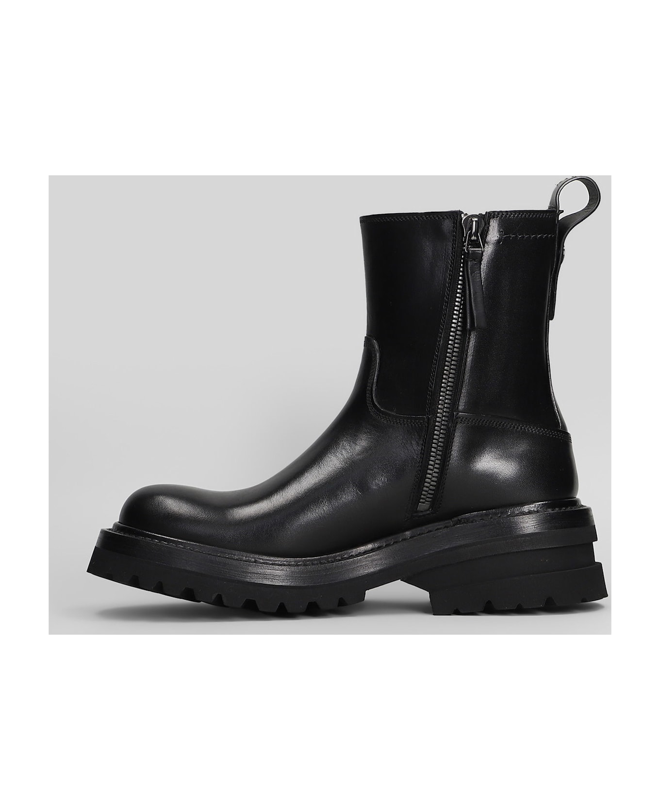 Premiata Elba Ankle Boots In Black Leather - black