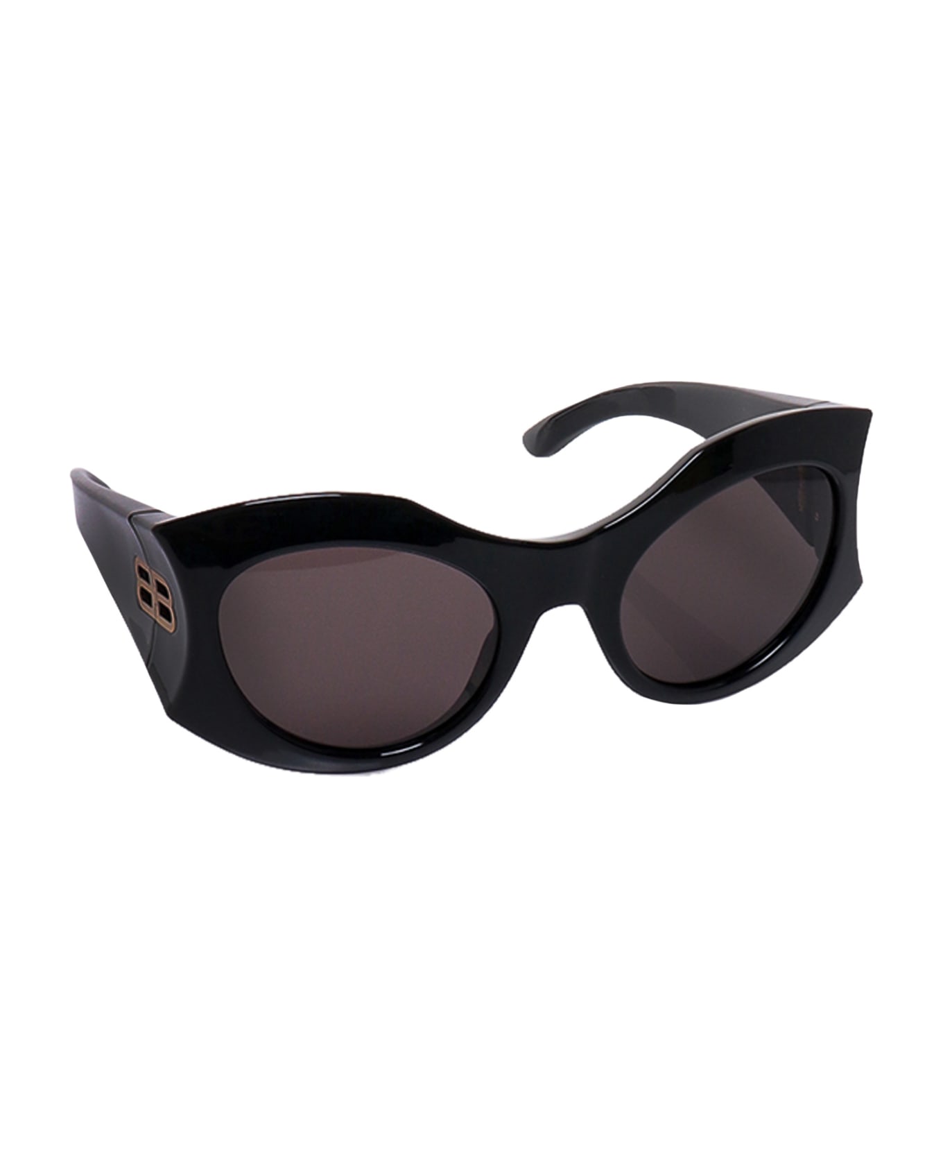 Balenciaga Hourglass Round Sunglasses - Black