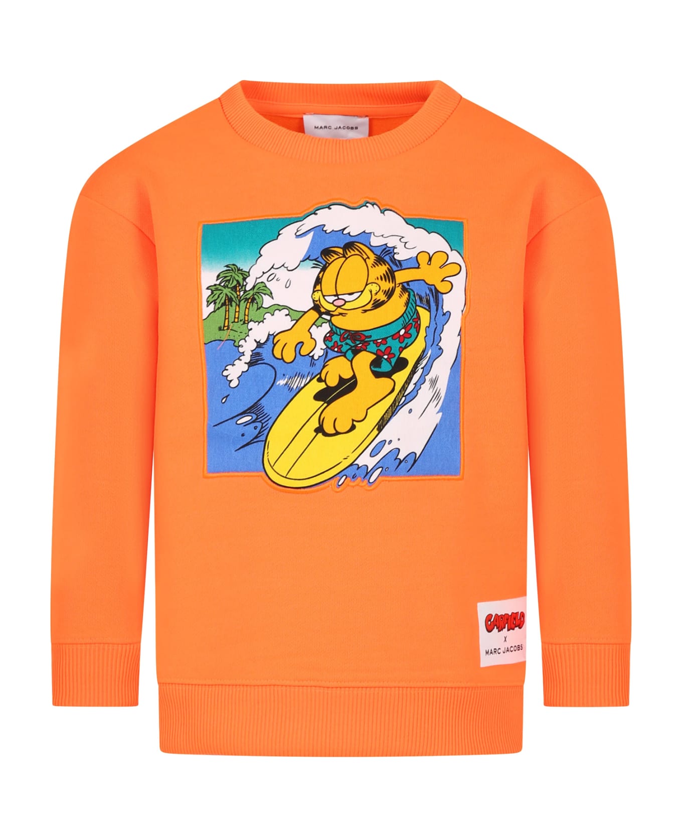 Marc Jacobs Orange Sweatshirt For Boy With Garfield - Orange ニットウェア＆スウェットシャツ