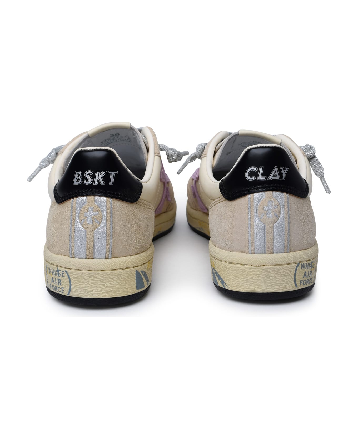 Premiata 'basket Clayd' Beige Leather Sneakers - Beige