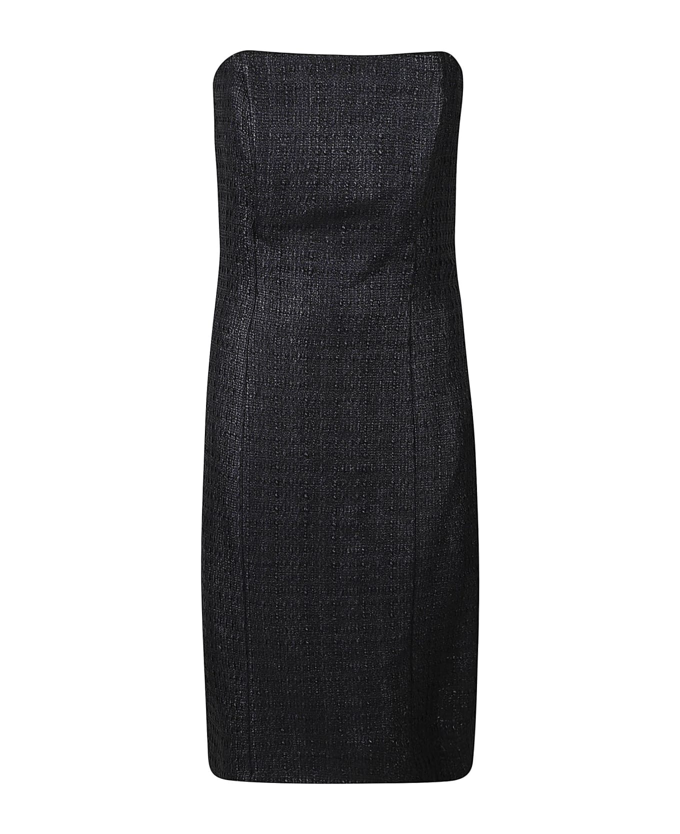 Federica Tosi Off-shoulder Tweed Dress - Black