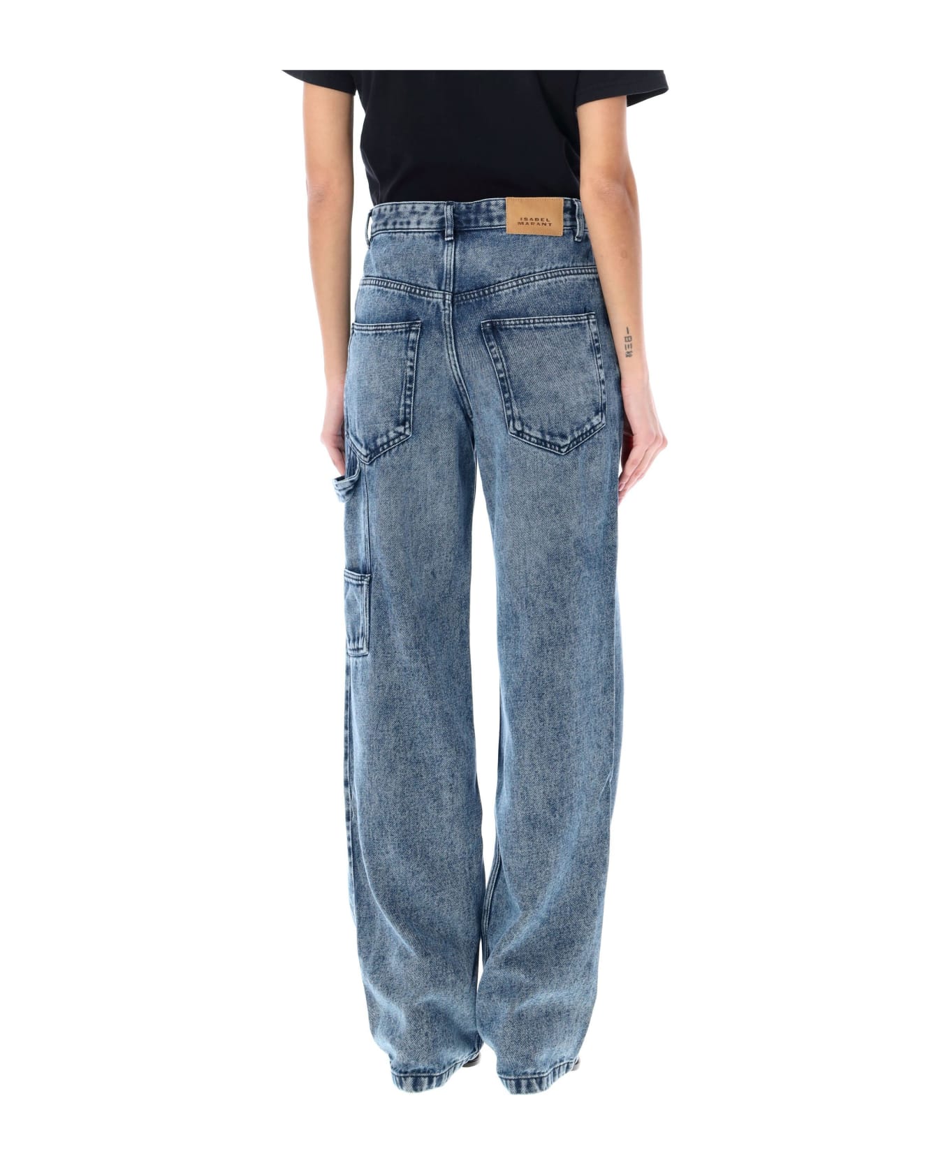 Isabel Marant Bymara Cargo Jeans - Clear Blue