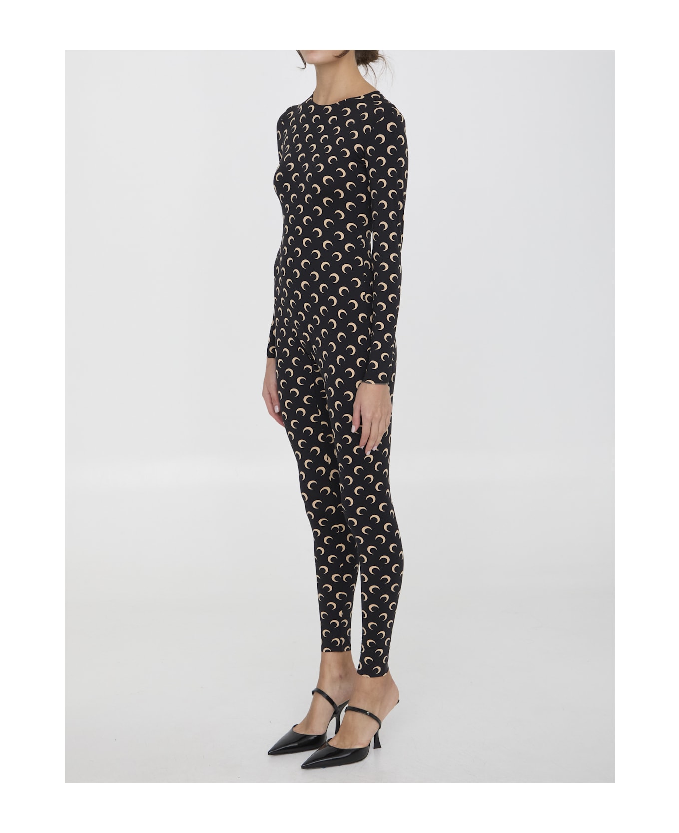 Marine Serre Moon Printed Catsuit - Black