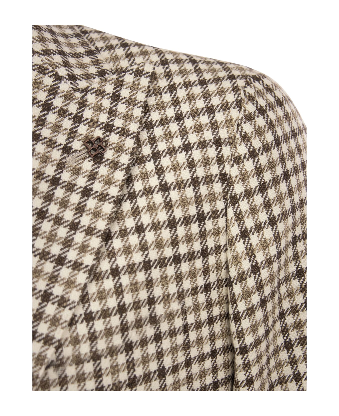 Tagliatore Jacket With Checked Pattern - Sand