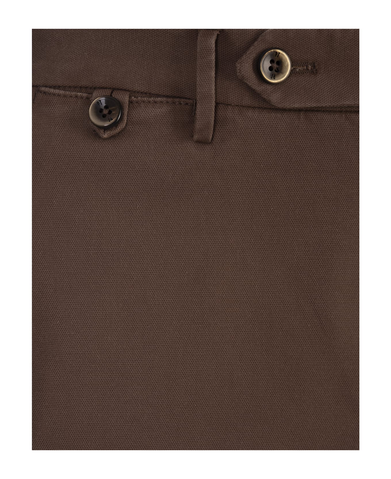 PT Torino Brown Stretch Fabric Master Fit Trousers - Brown