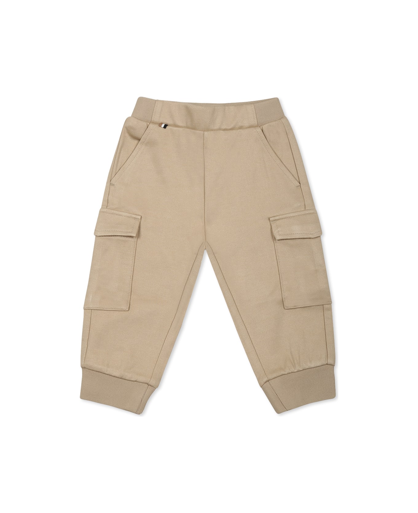 Hugo Boss Beige Trousers For Baby Boy With Logo - Beige