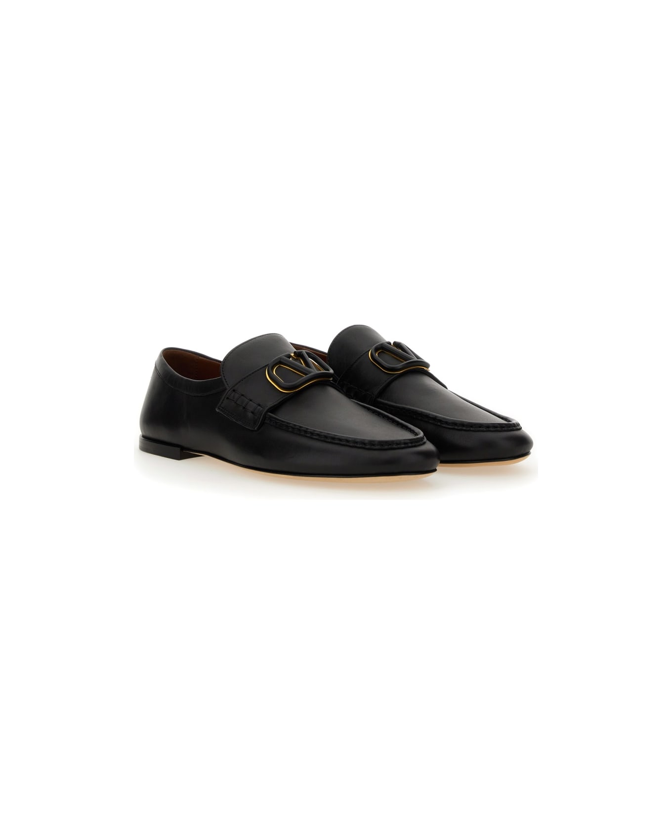 Valentino Garavani Moccasin Vlogo The Signature - BLACK