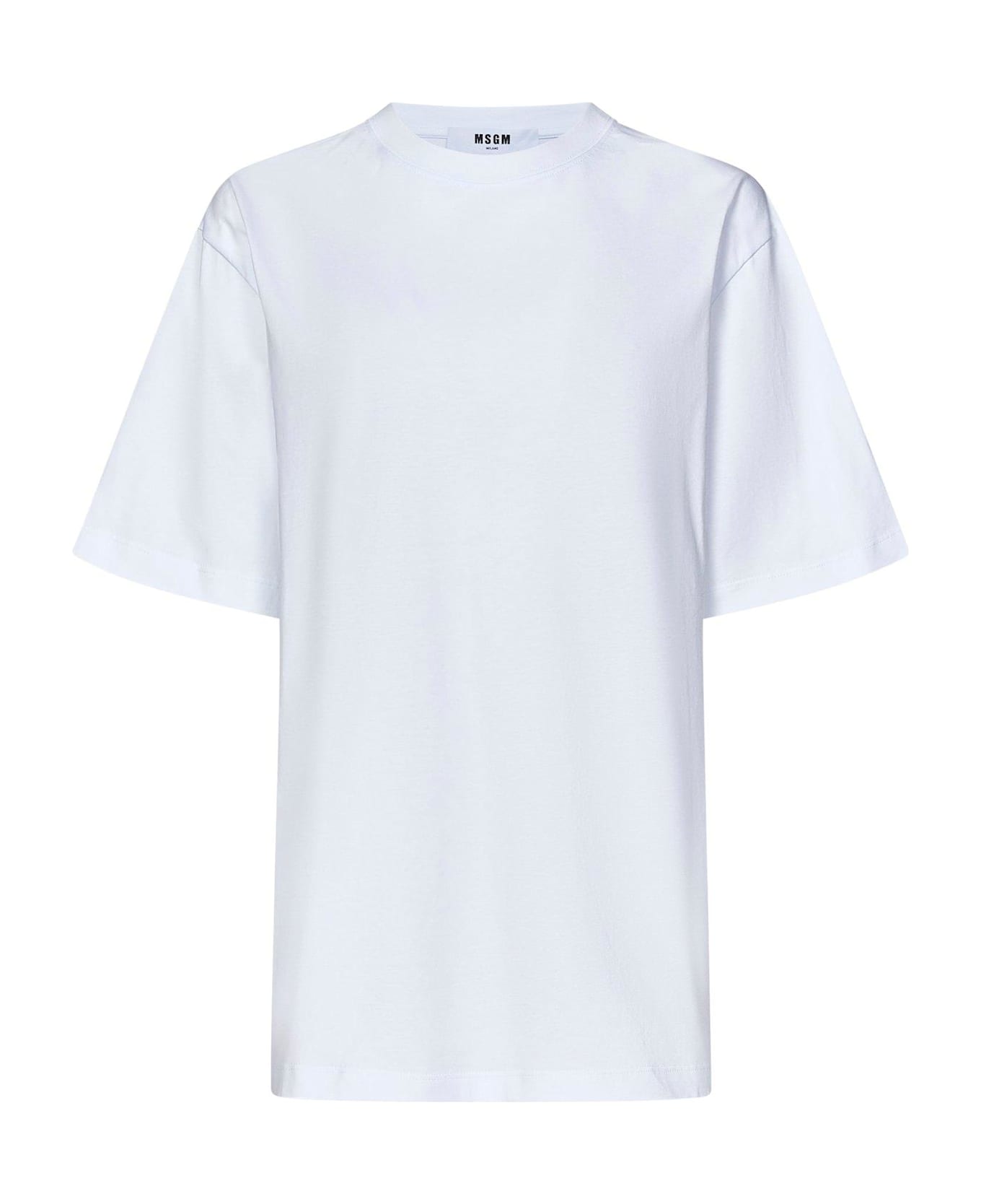 MSGM Oversized Short Sleeved T-shirt - WHITE