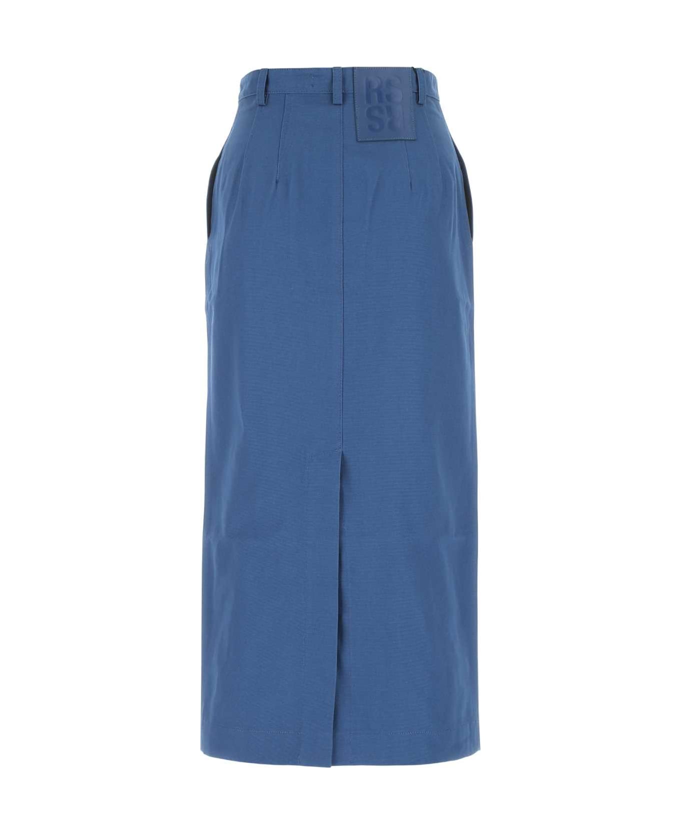 Raf Simons Blue Cotton Skirt - 0040