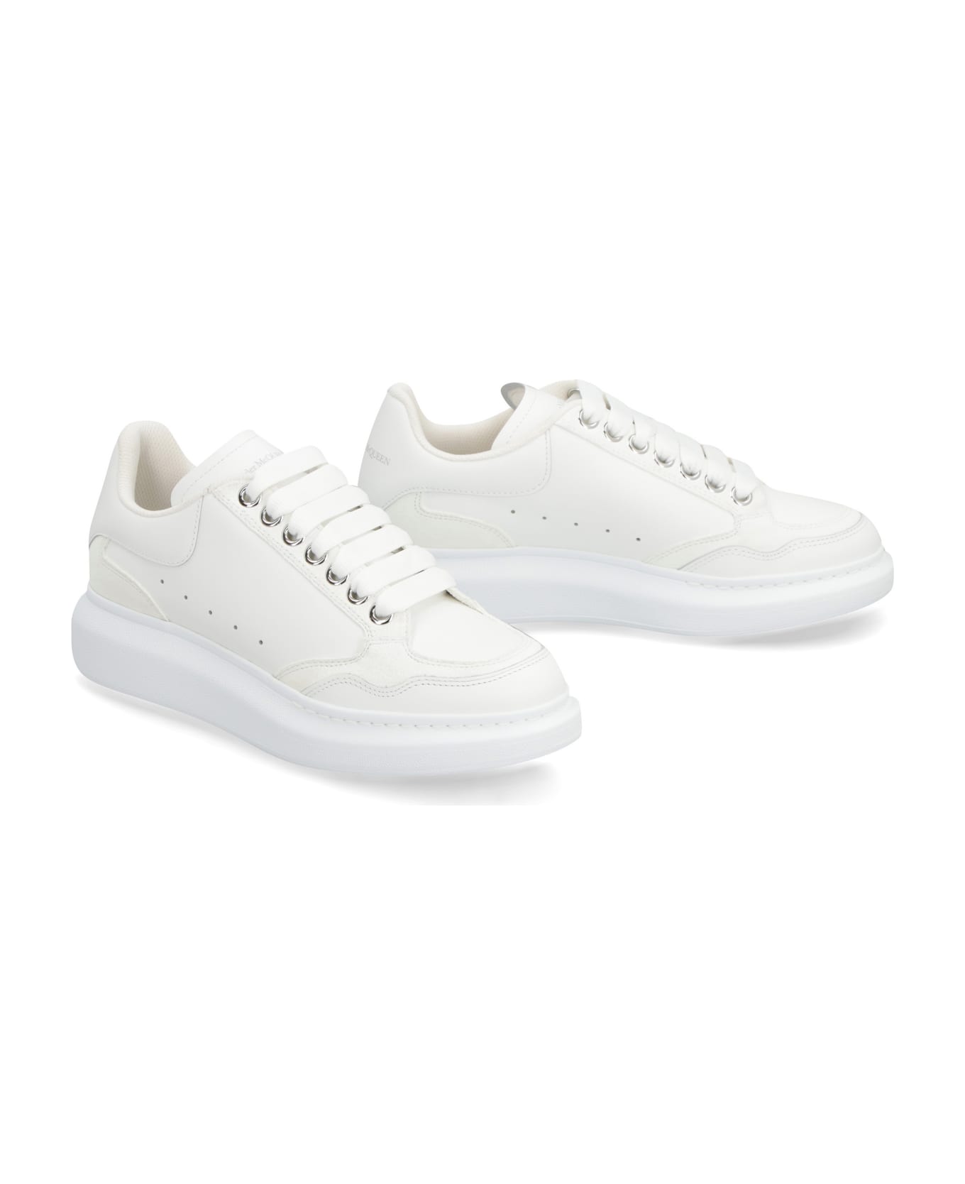 Alexander McQueen Larry Leather Low-top Sneakers - White ウェッジシューズ