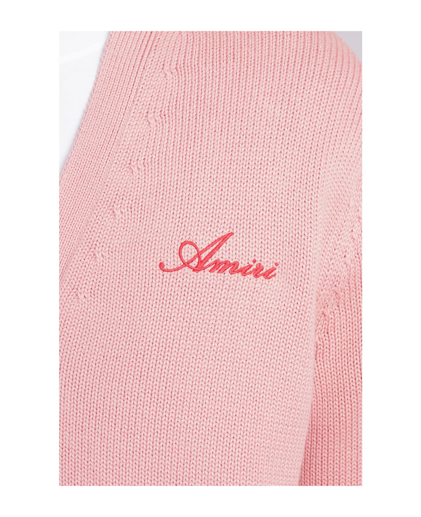 AMIRI Cardigan In Rose-pink Wool - rose-pink