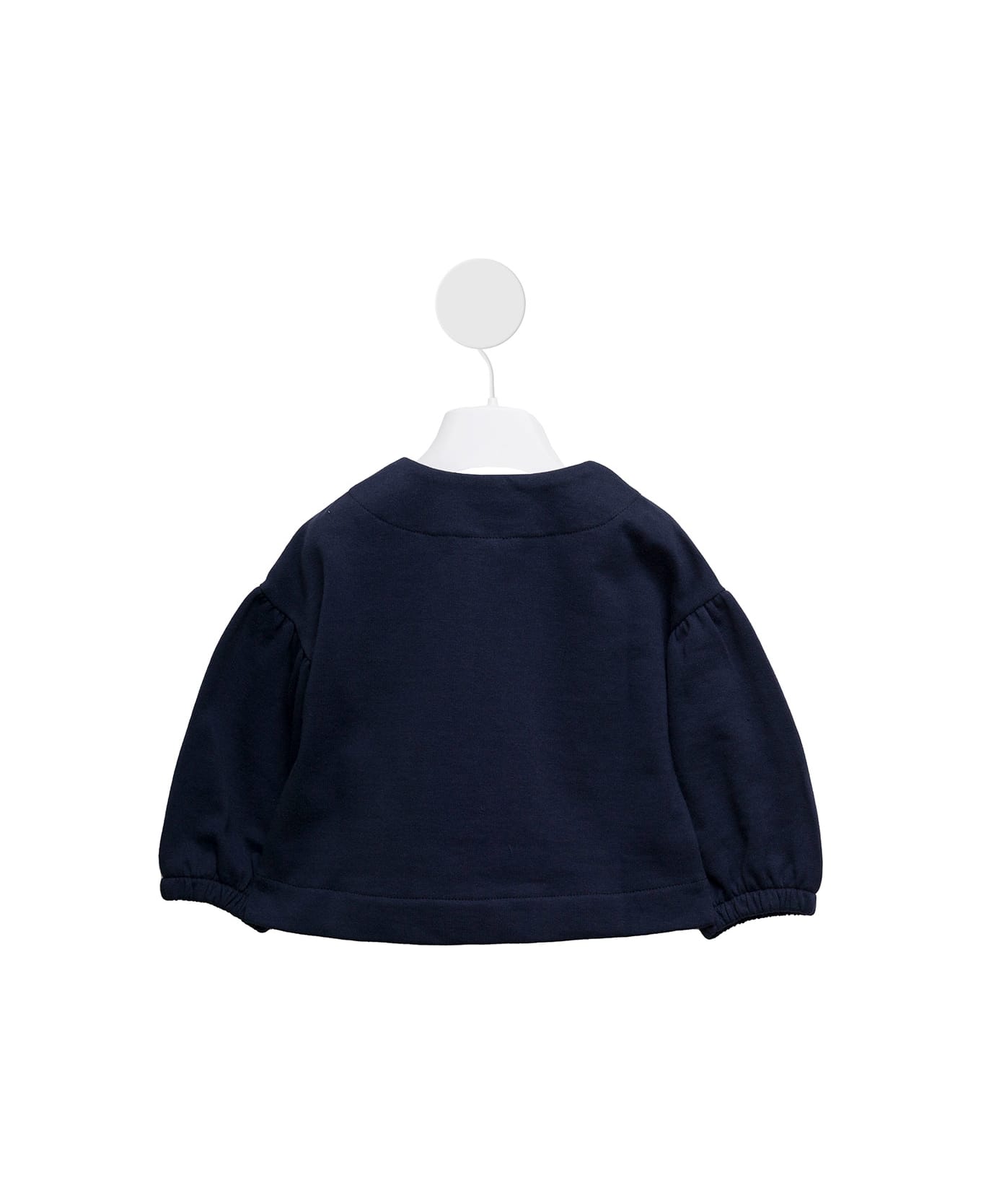 Il Gufo Kids Baby Girl's Blue Cotton Sweatshirt With Puff Sleeves - Blu