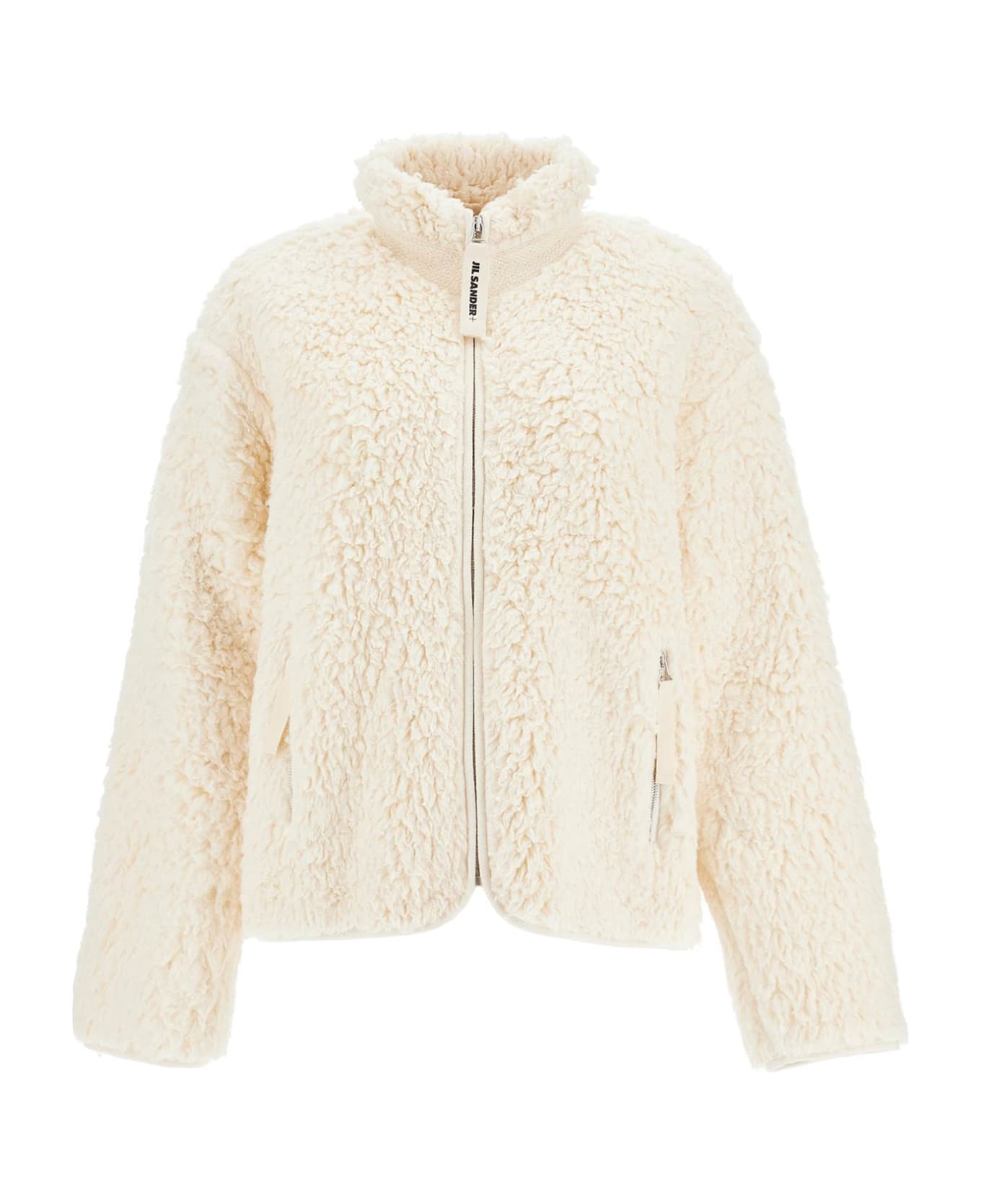 Jil Sander Jacket In Teddy Knit - EGGSHELL