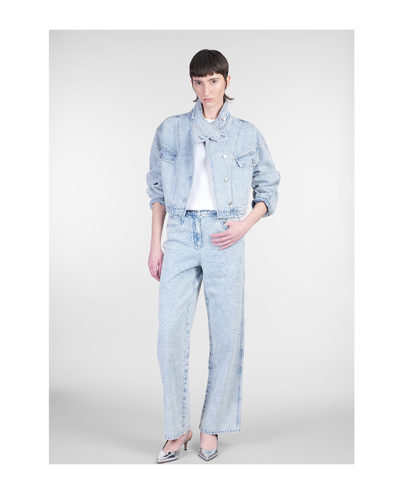 IRO Dalou Jeans In Cyan Cotton - cyan