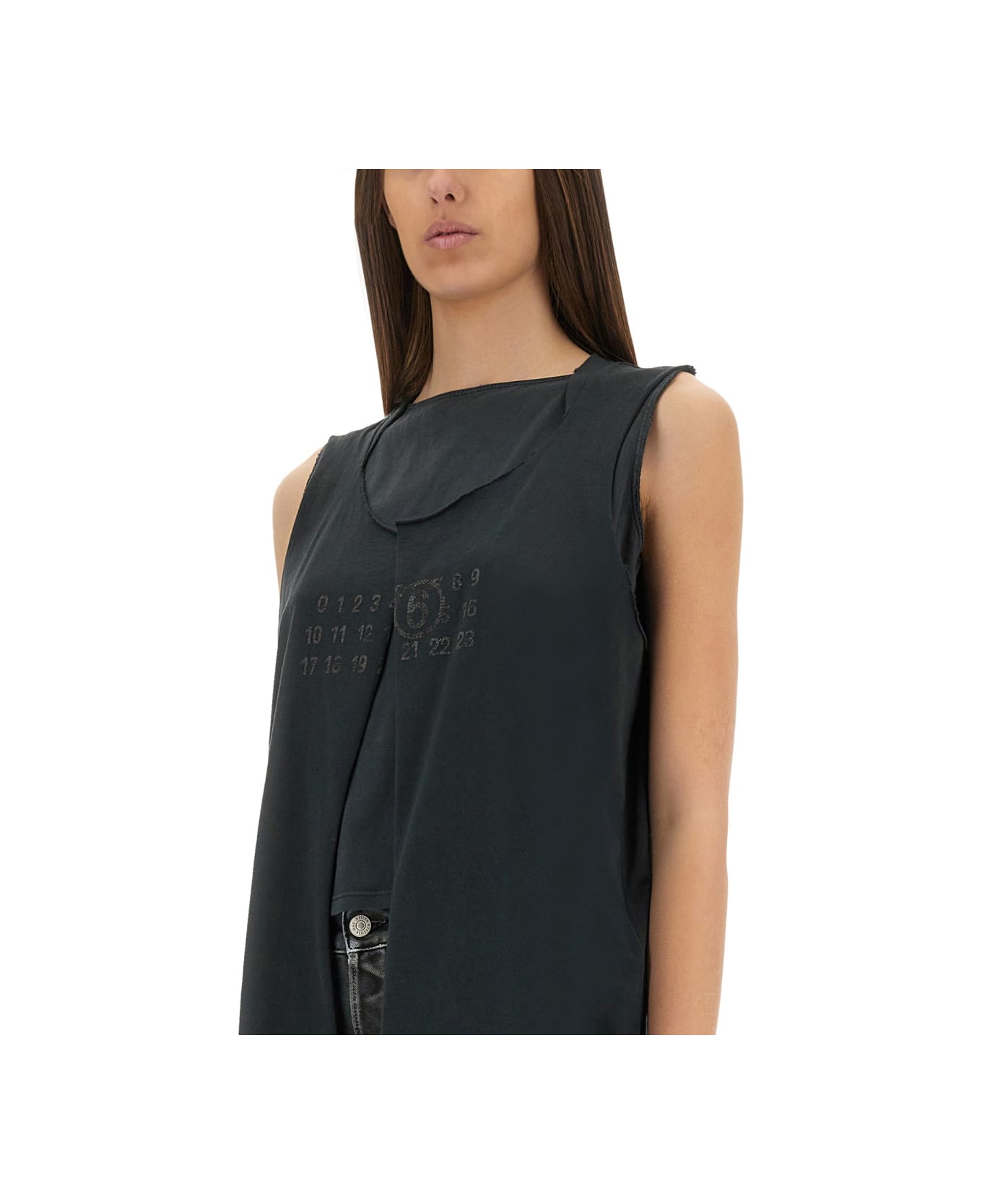 MM6 Maison Margiela Vests With Logo - BLACK