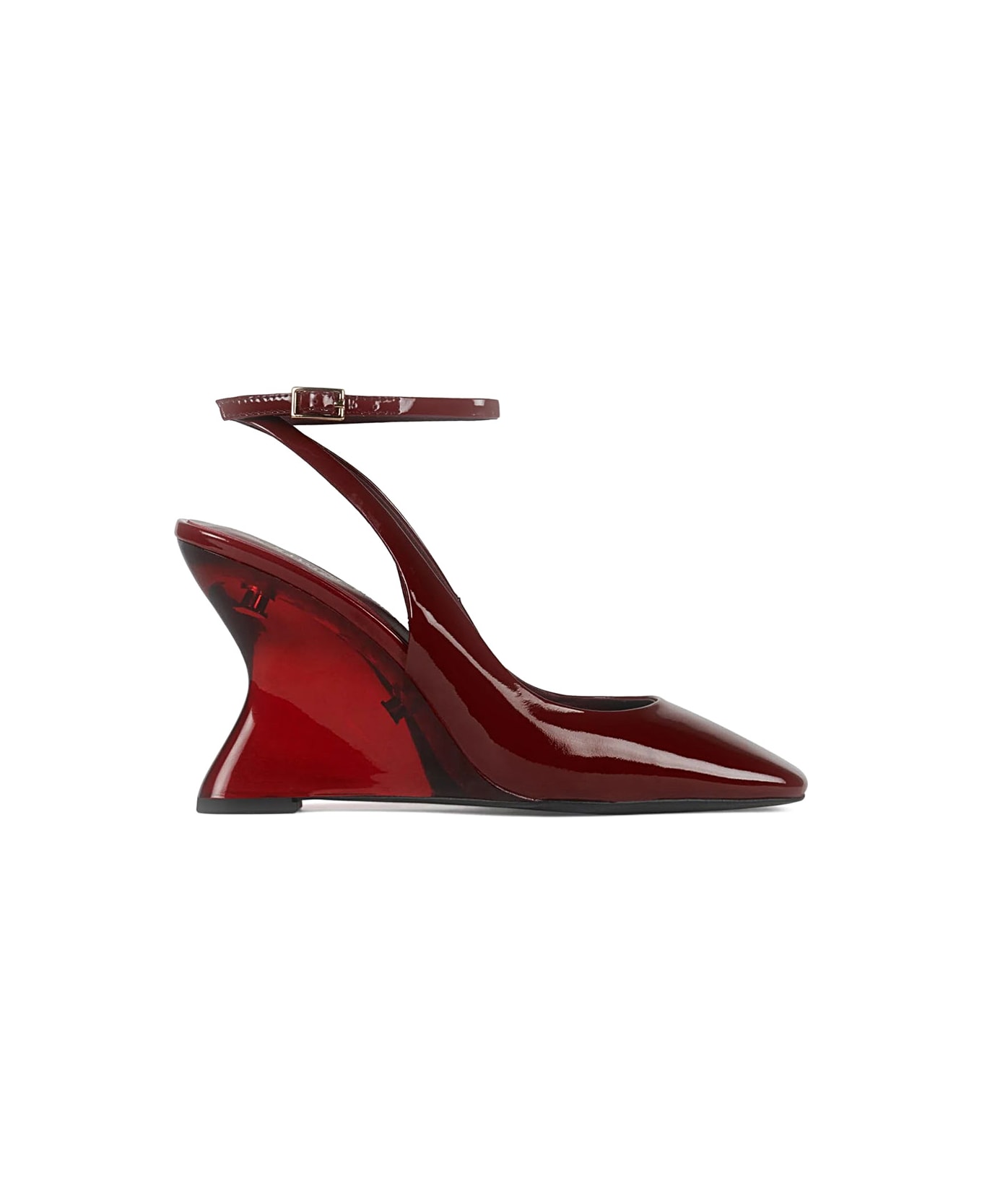 Jeffrey Campbell 
favrile
 Bordeaux Wedges With Strap Closure And Square Toe In Leather Woman - Bordeaux