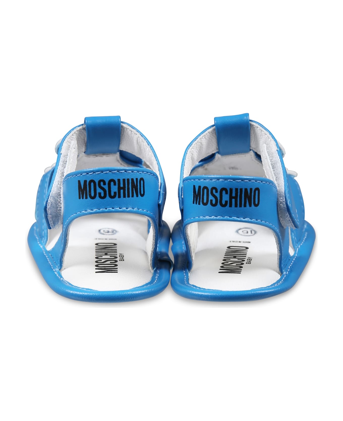 Moschino Light Blue Sandals For Baby Boy With Teddy Bear - Light Blue