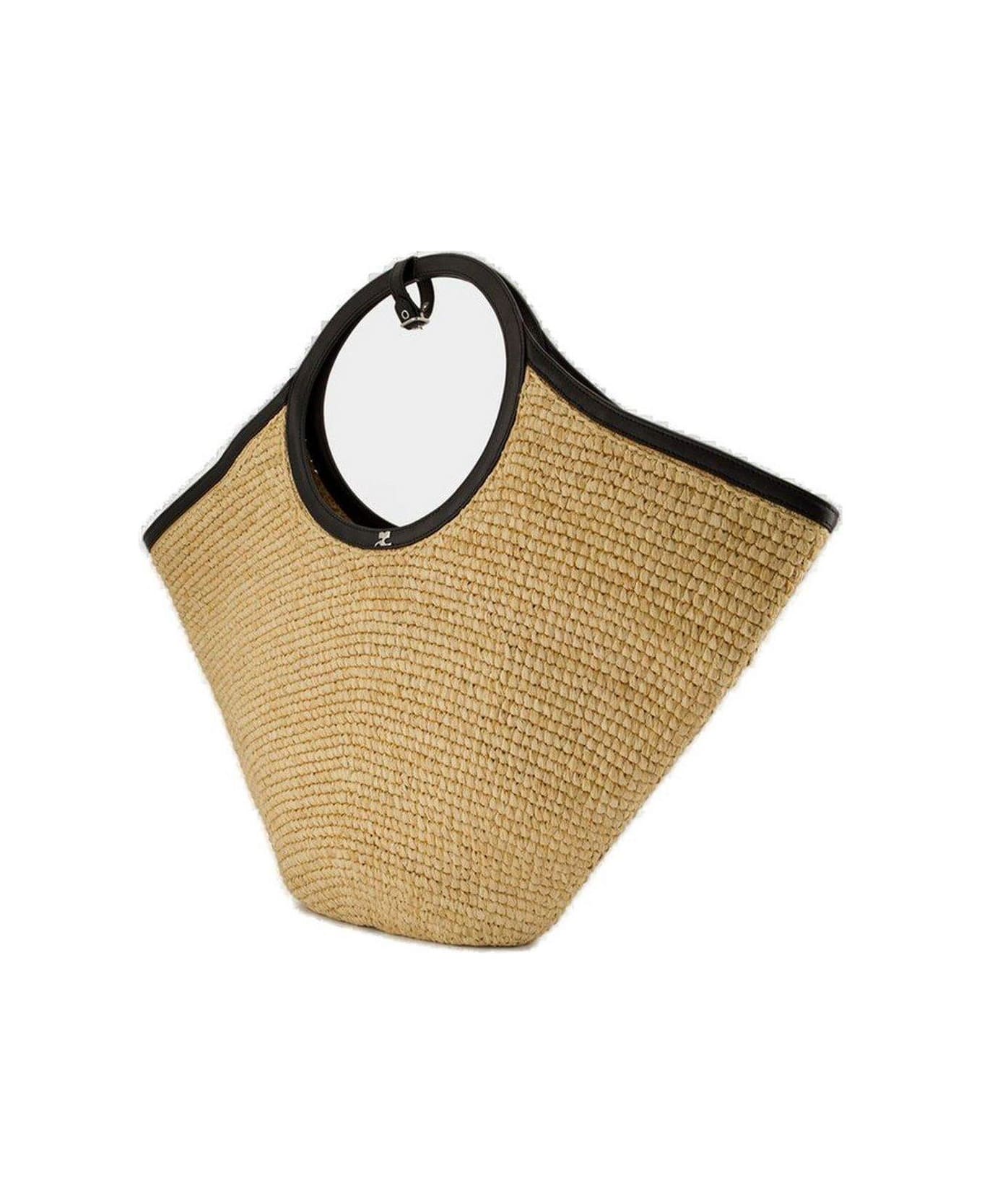 Courrèges Maxy Holy Ac Logo Plaque Tote Bag - Natural beige