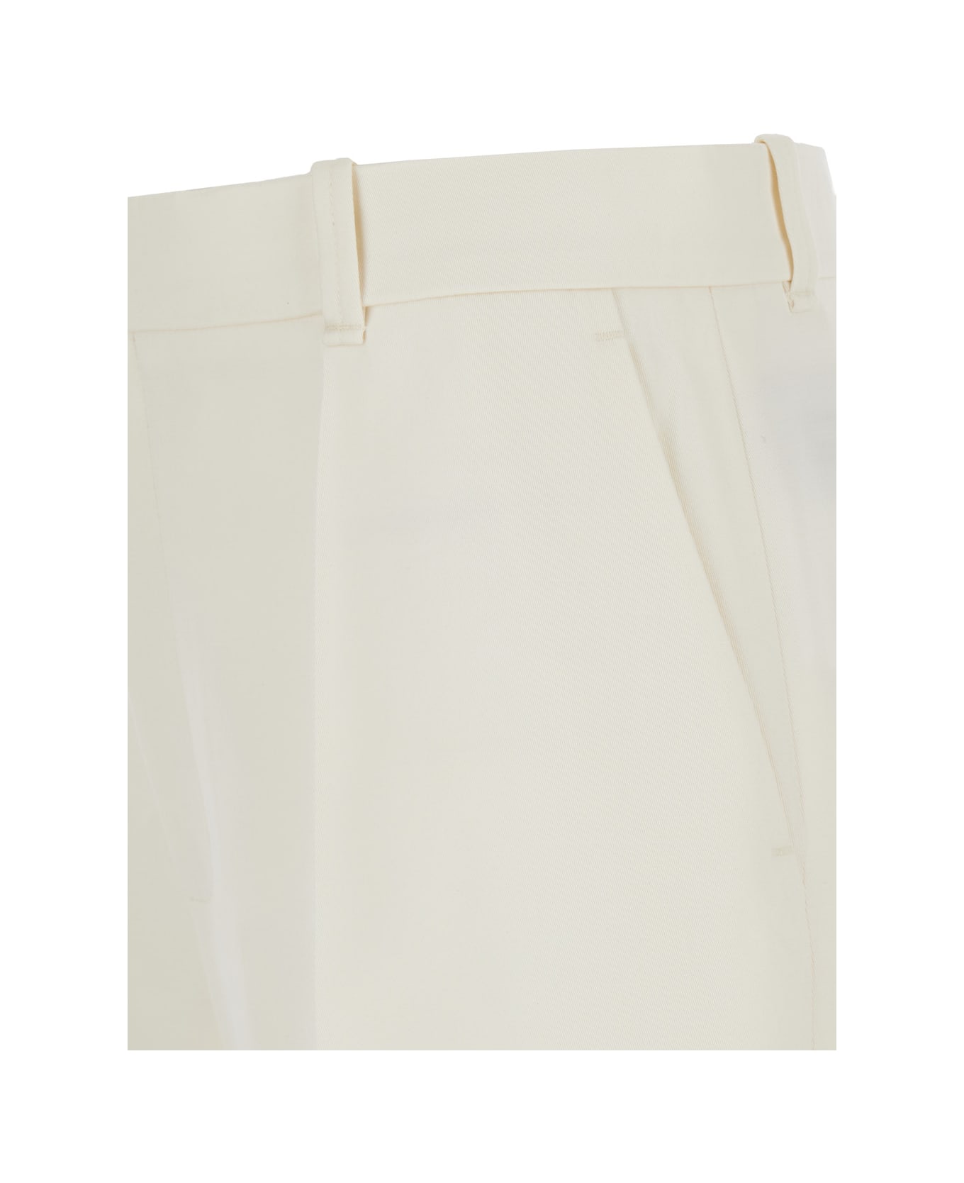 Chloé White Flared Trousers In Wool And Silk Woman - White