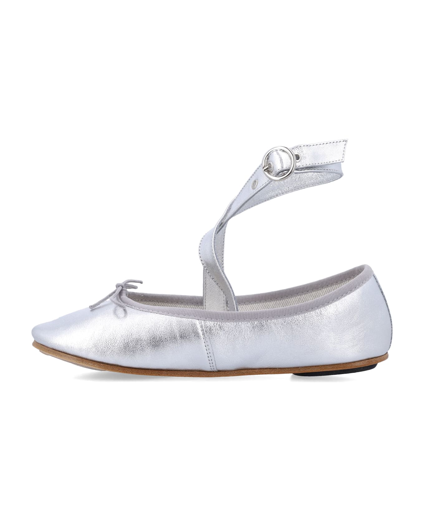 Repetto Sophia Belt Ballet Flats - Silver