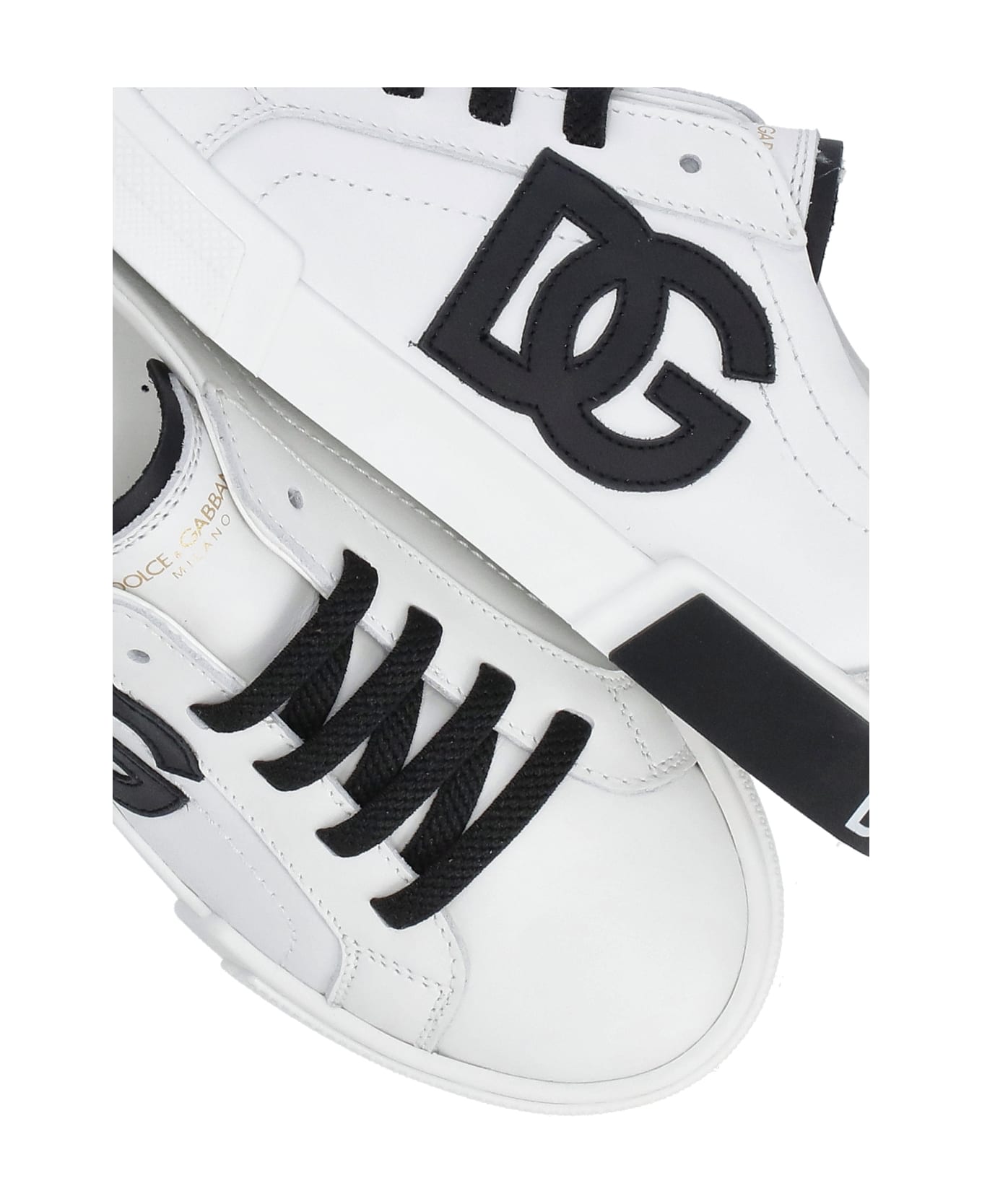 Dolce & Gabbana Leather Sneakers - WHITE