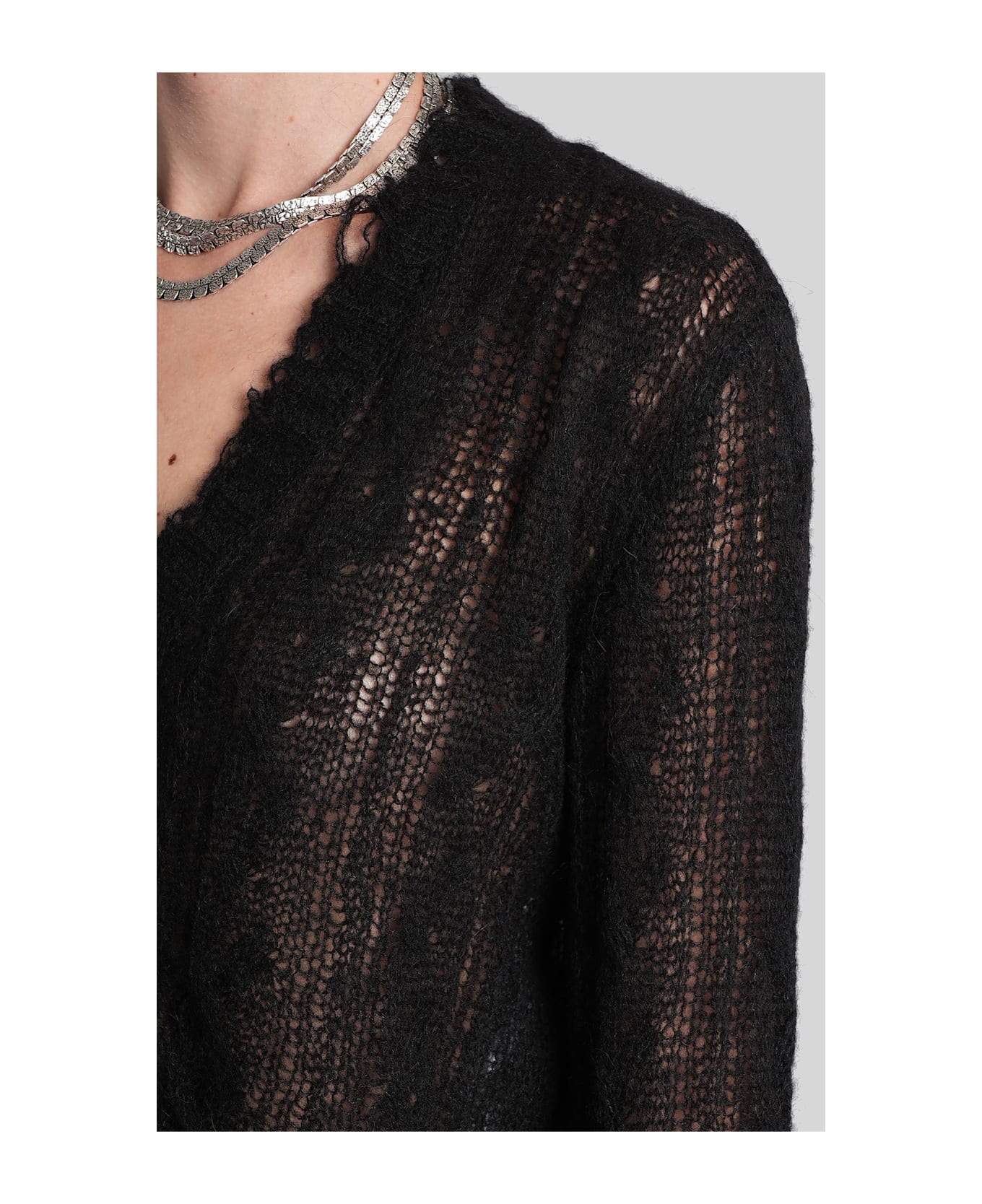 Alanui Cardigan In Black Wool - black