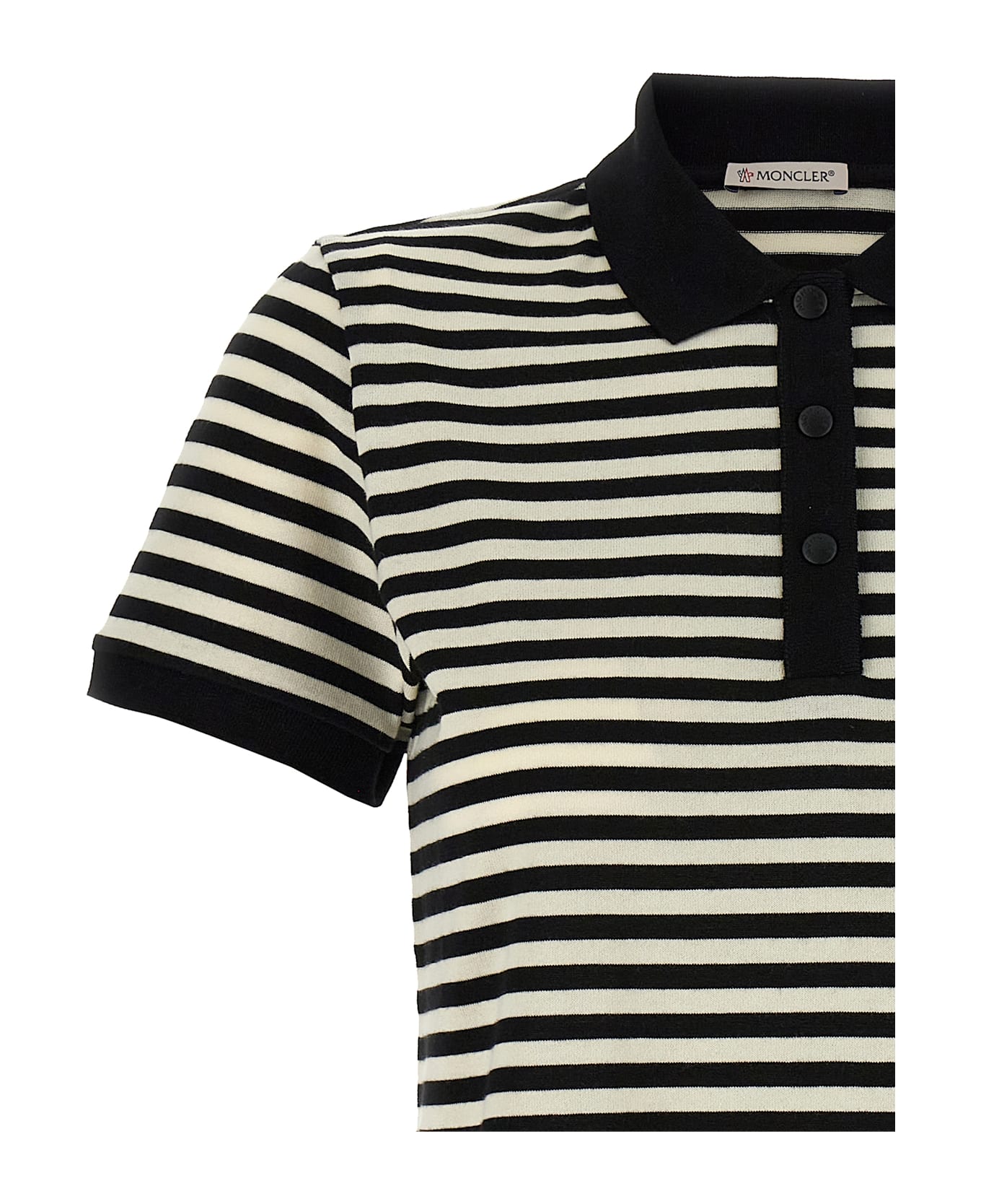 Moncler Striped Polo Shirt - Black