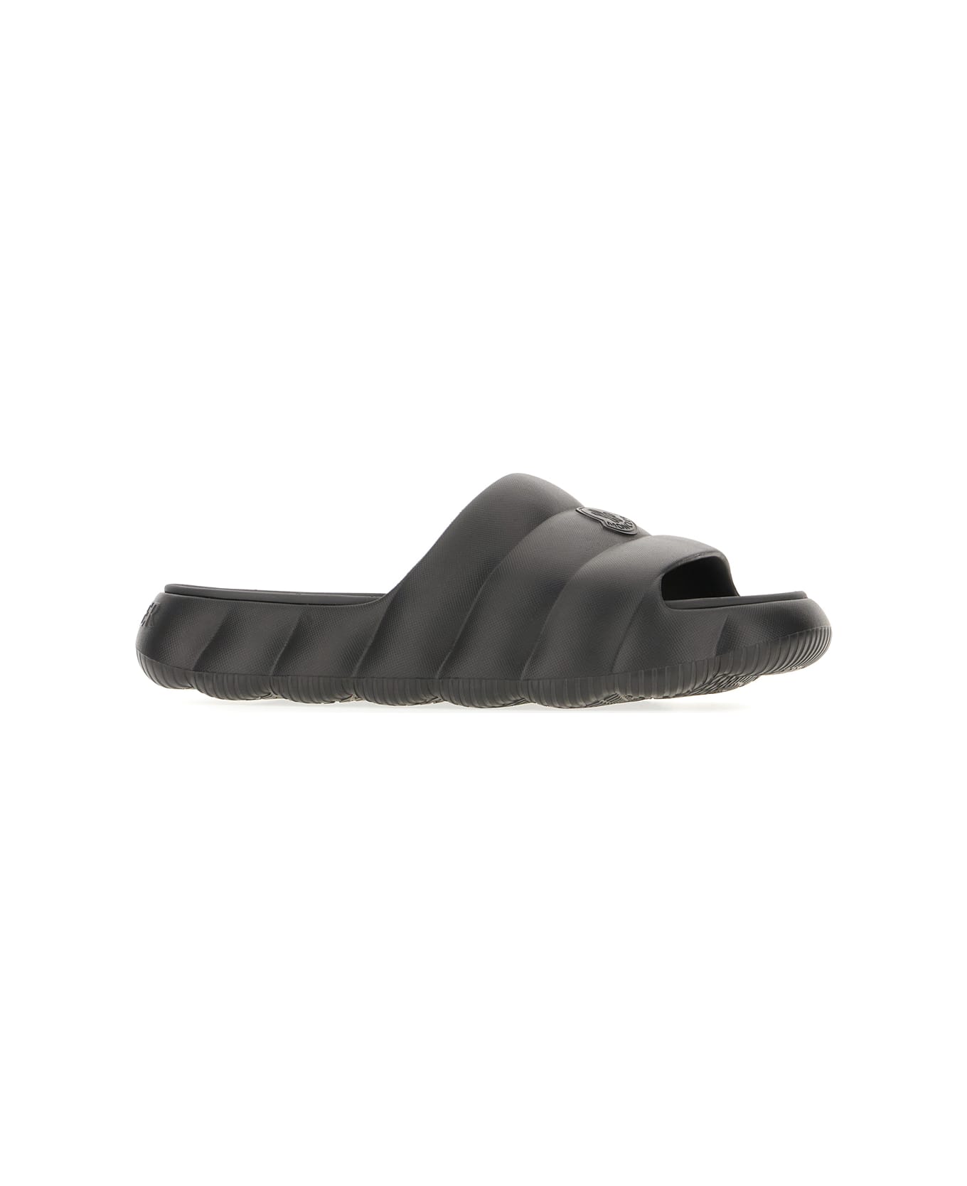 Moncler Black Rubber Lilo Slippers - Black
