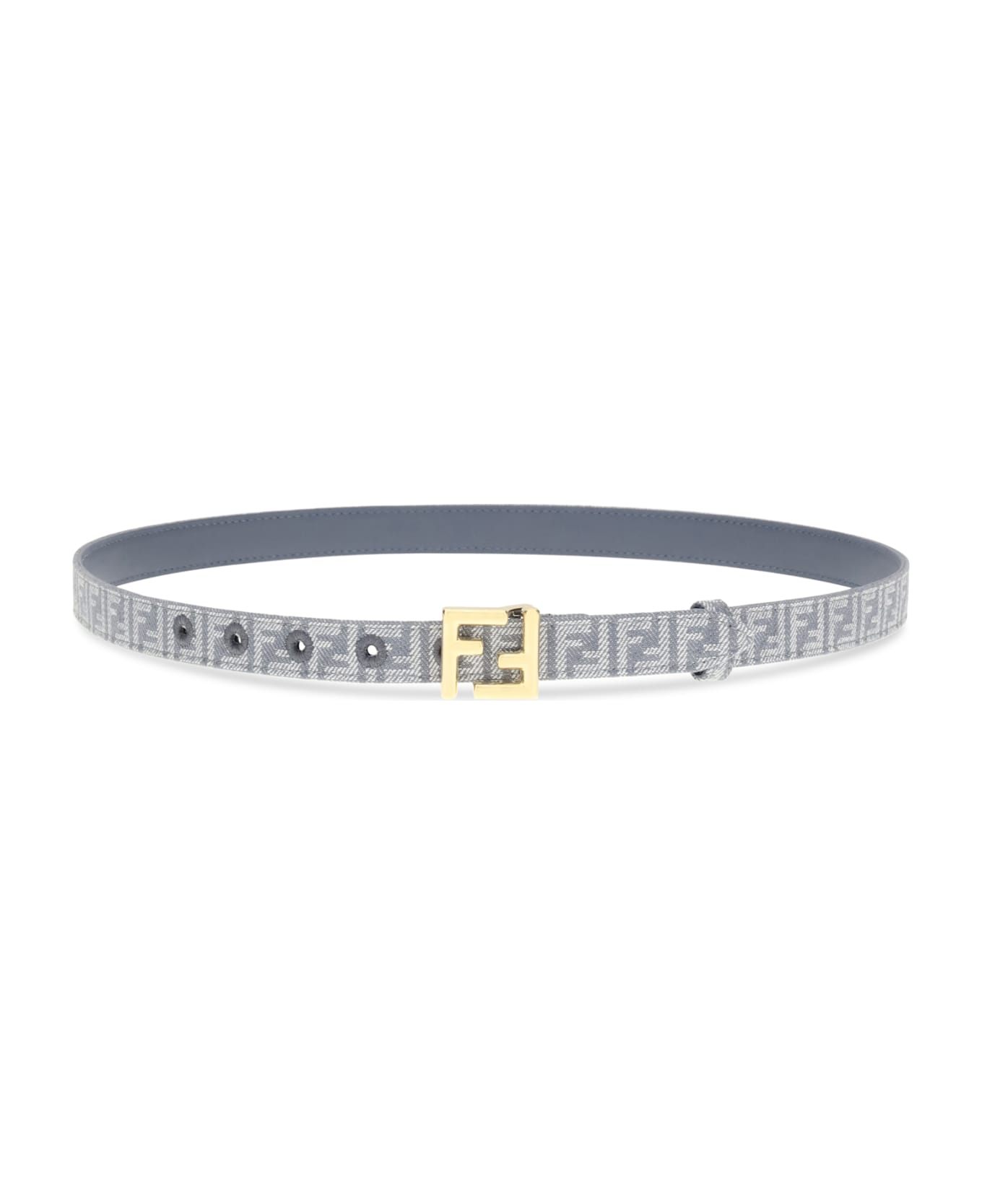 Fendi Ff Embroidered Denim Belt