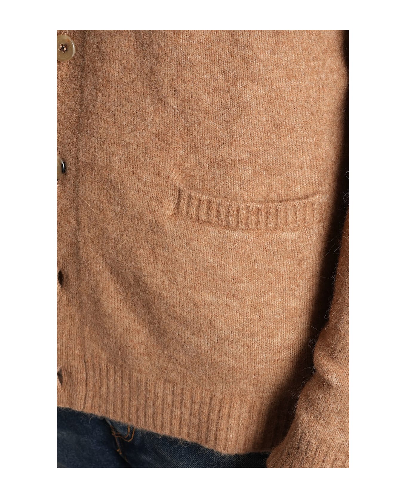 Ballantyne Cardigan In Camel Wool - Camel カーディガン