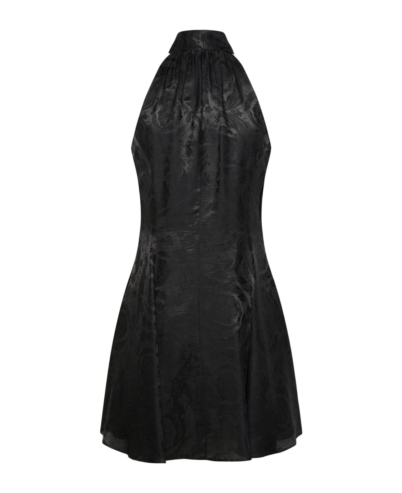 Versace 'barocco' Dress In Black Silk Blend - Black