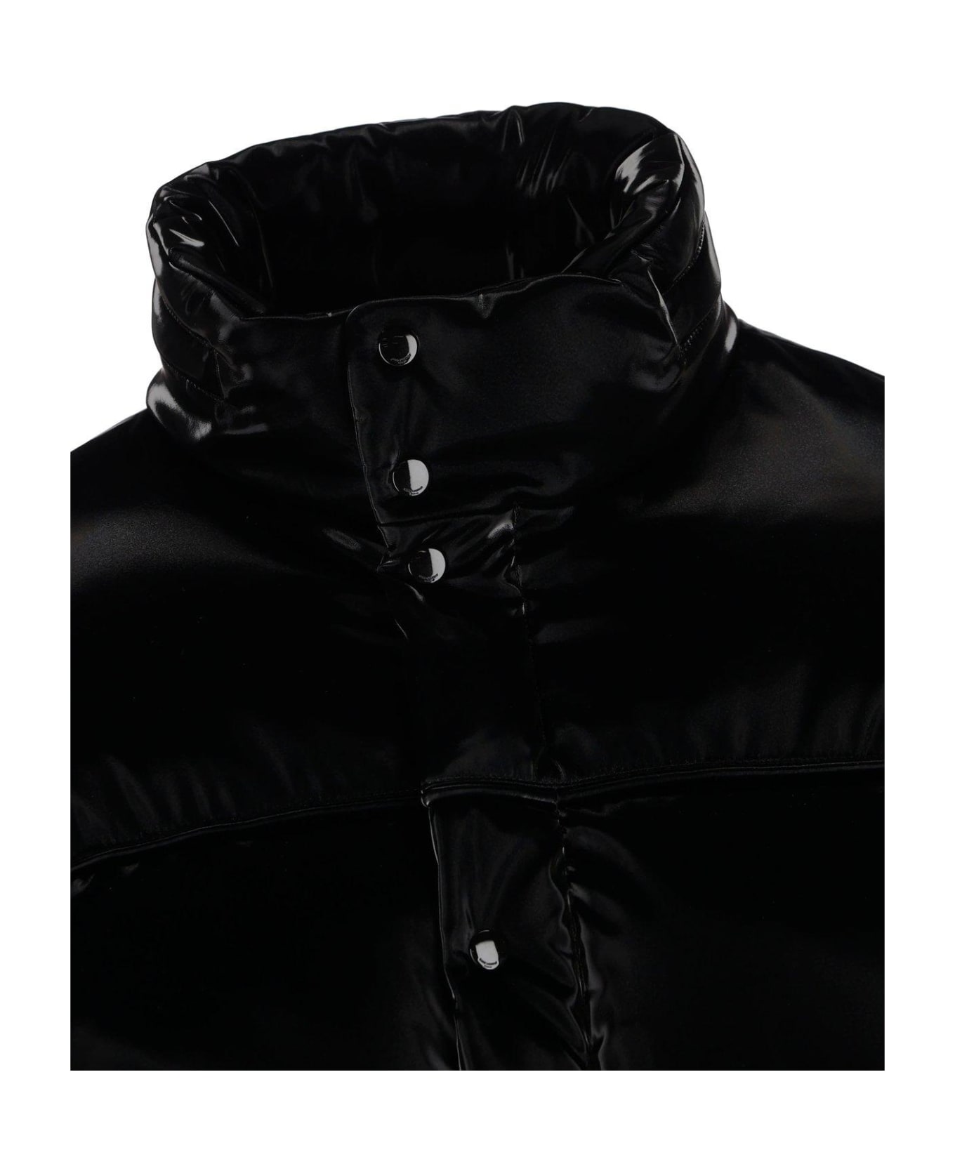 Saint Laurent Lacquered-effect Oversized Down Jacket - NERO