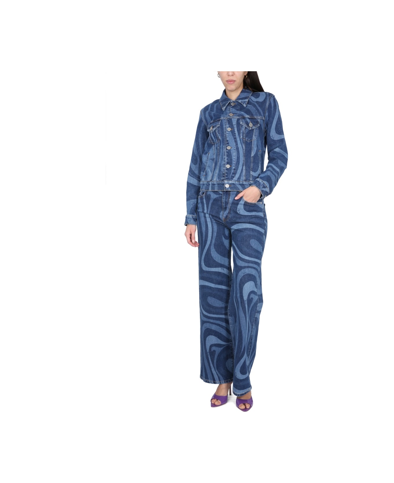 Pucci Marble Print Jacket - BLUE ジャケット