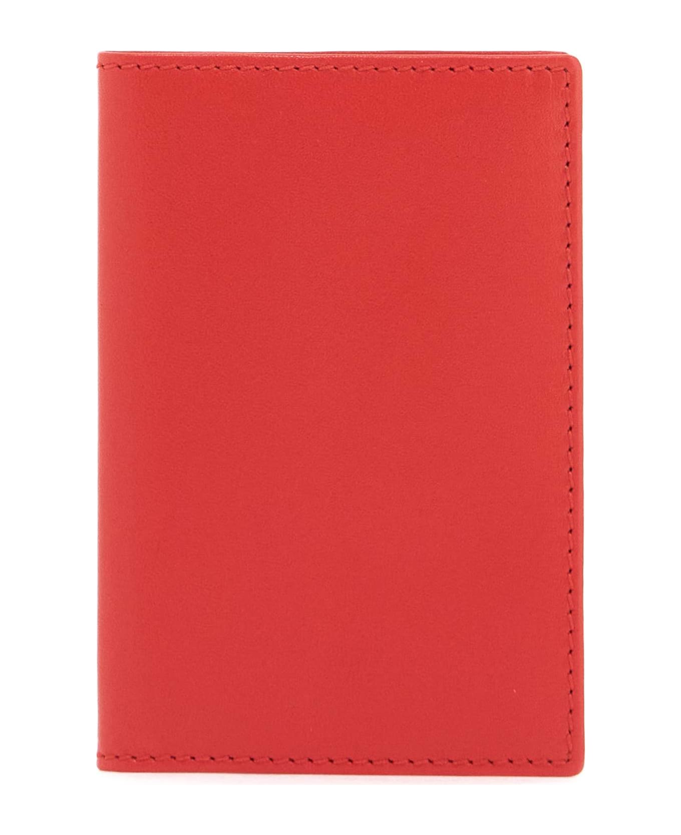 Comme des Garçons Wallet Leather Compact Wallet - ORANGE